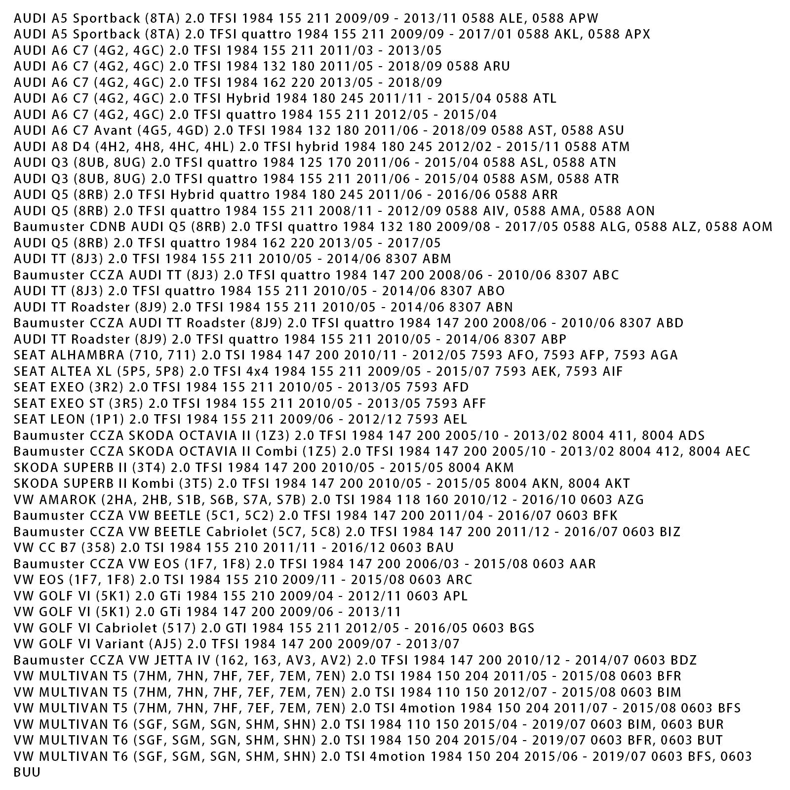 2015/04 -2019/07 VW TRANSPORTER T6 Kasten (SGA, SGH, SHA, SHH) 2.0 TSI 1984 150 204 Vacuum Pump 06J145100P