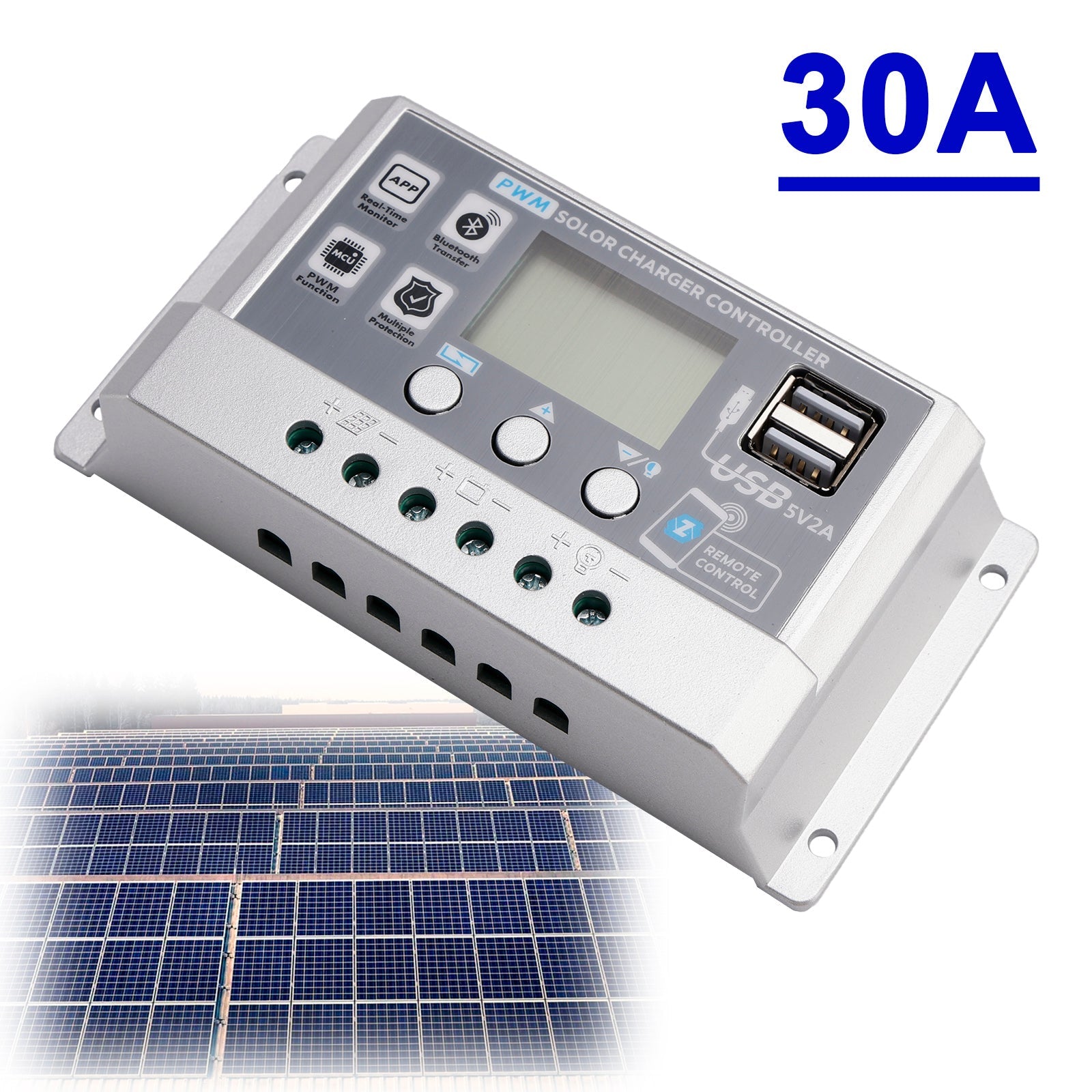 10A-60A PWM Solar Controller Mobile APP Intelligent Control Solar Controller