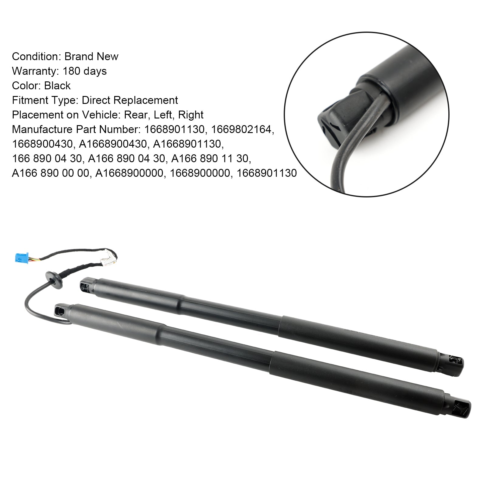 2013-2015 Mercedes Benz ML-Class GLE-Class W166 2PCS Rear Spindle Gas Strut Spring Auto Tailgate Boot 1668901130 1669802164