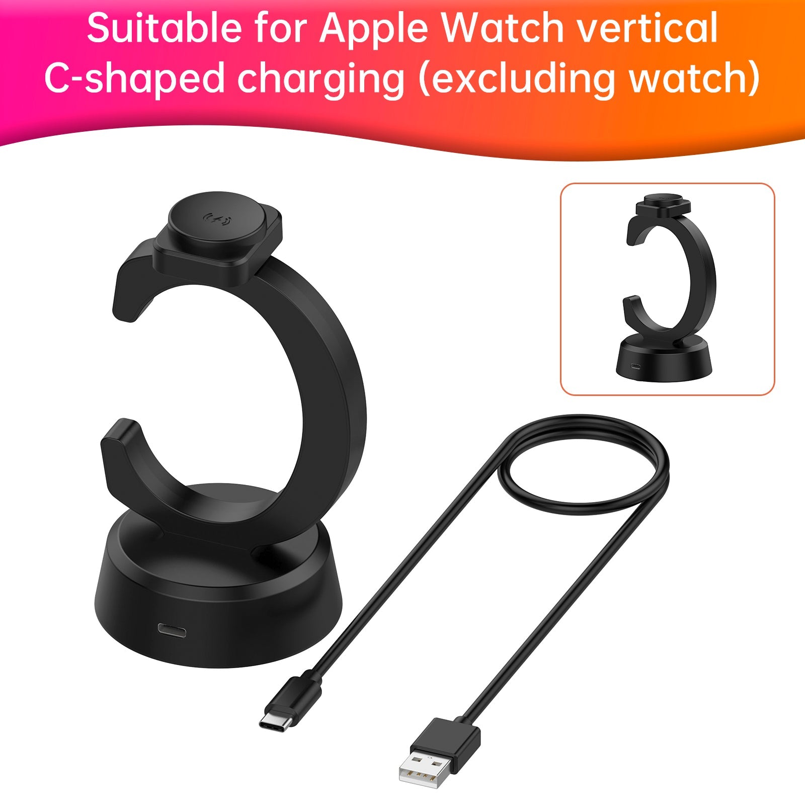 Apple Watch Charger Vertical C-Shaped Charger iwatch Charging Dock Stand Adapter