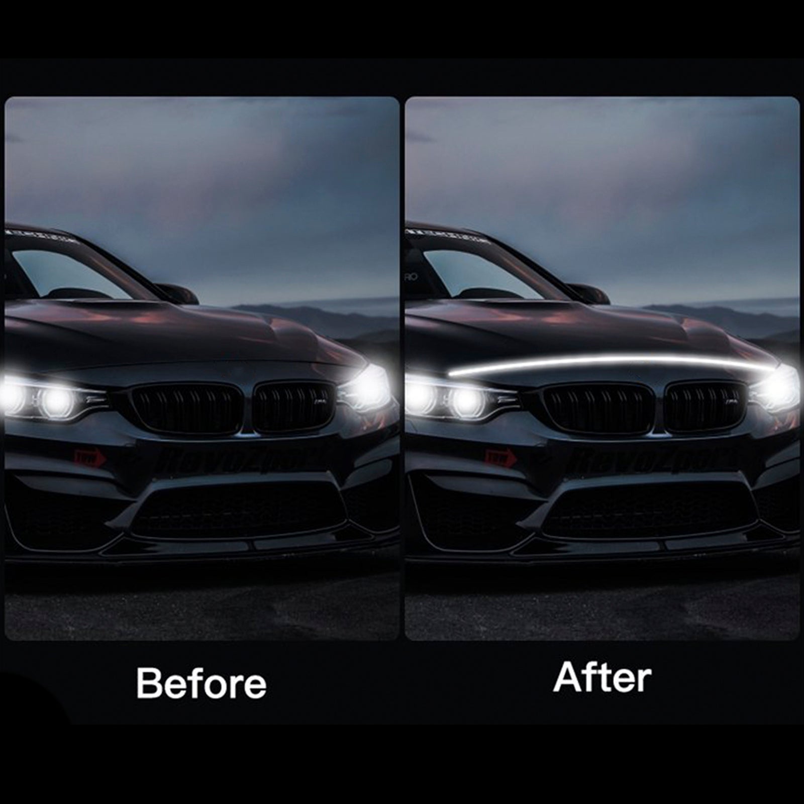 Car Hood LED Daytime Running Light Strip Flexible Dynamic Scan Start Up