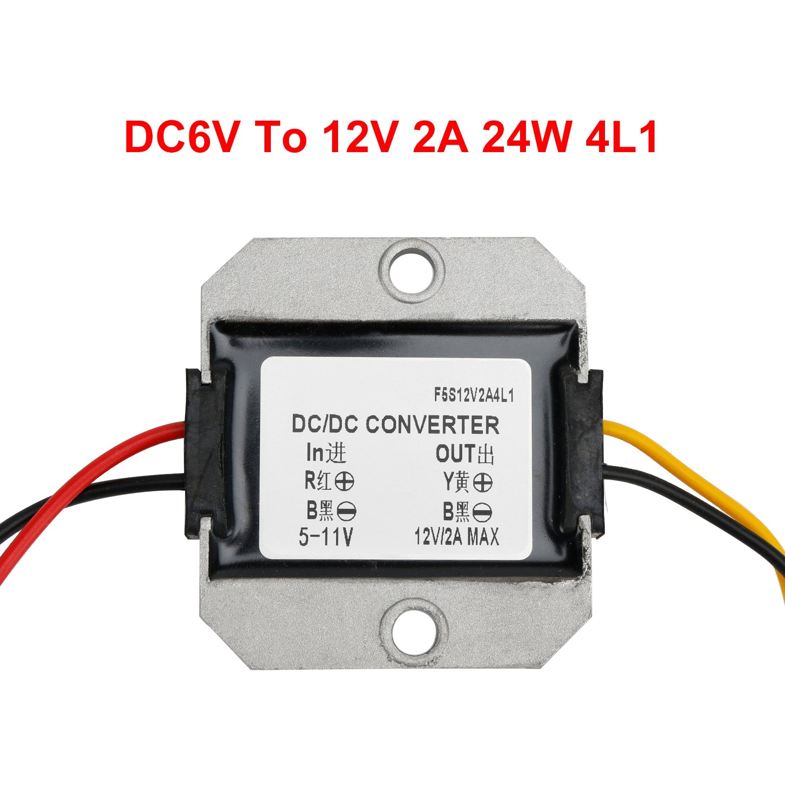 Waterproof DC 6V to 12V 2A 24W Step-Up Power Supply Converter Regulator