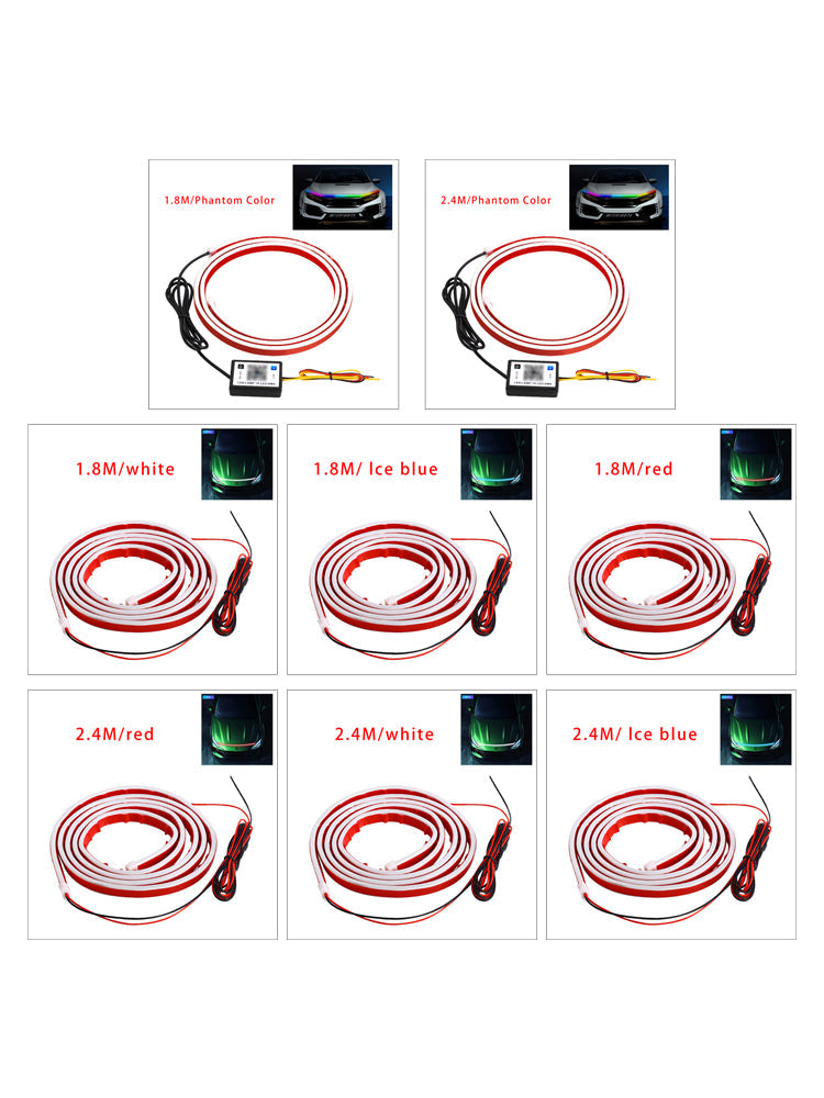 Car Hood LED Daytime Running Light Strip Flexible Dynamic Scan Start Up