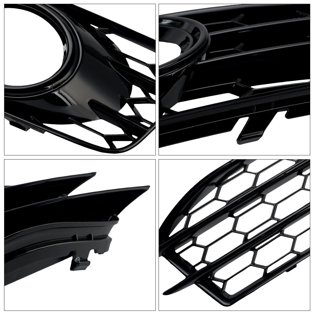 Audi A3 8P S-Line 2009-2012 Honeycomb Front Bumper Fog Light Grill Cover