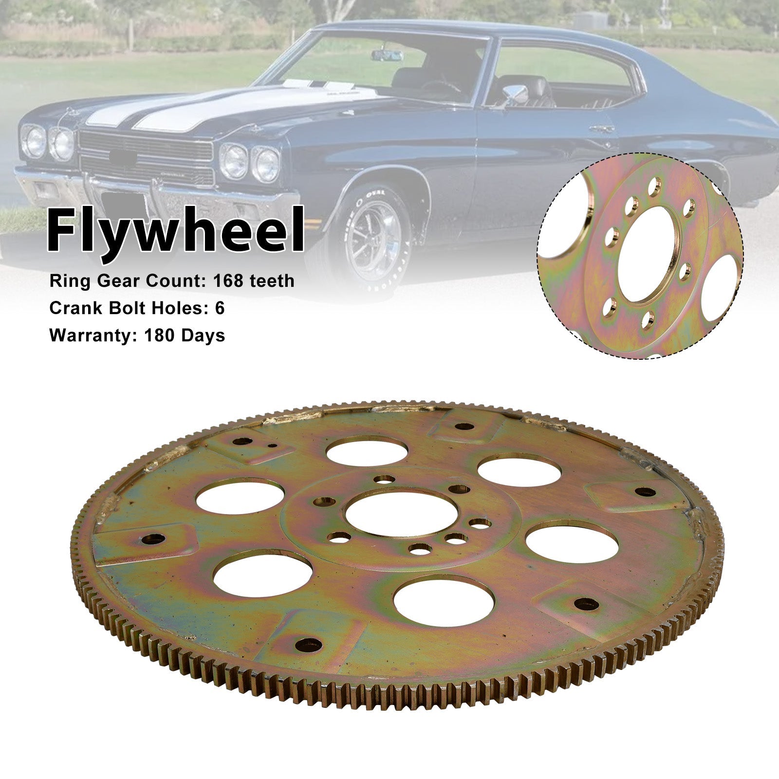 1970-1990 Chevy 454 White Zinc External 168-Teeth Steel Flexplate 1845400