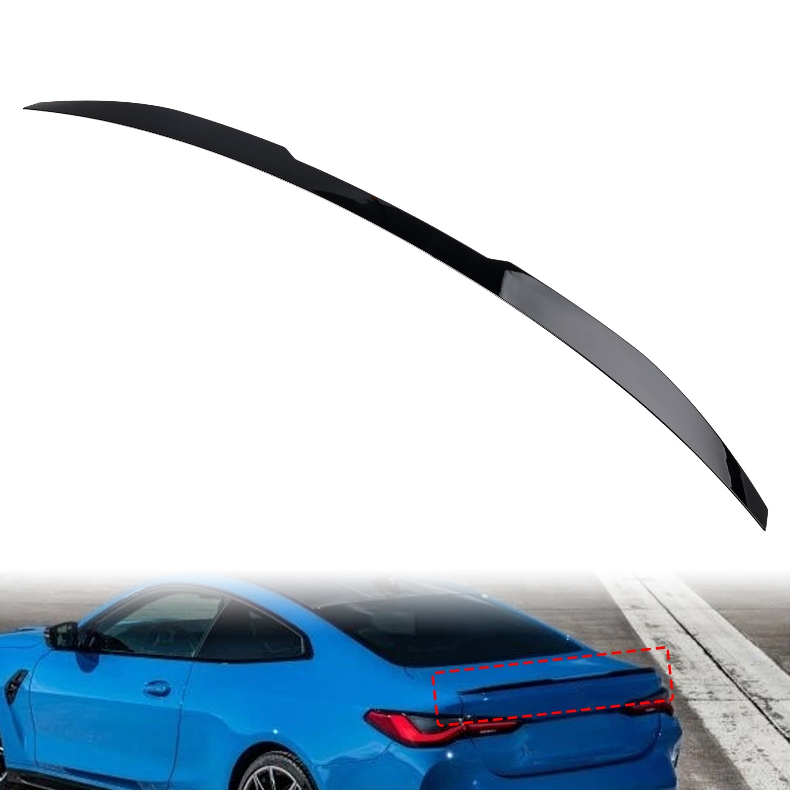 2020-ON BMW 4 Series G22 Coupe Model Gloss Black Rear Boot Spoiler