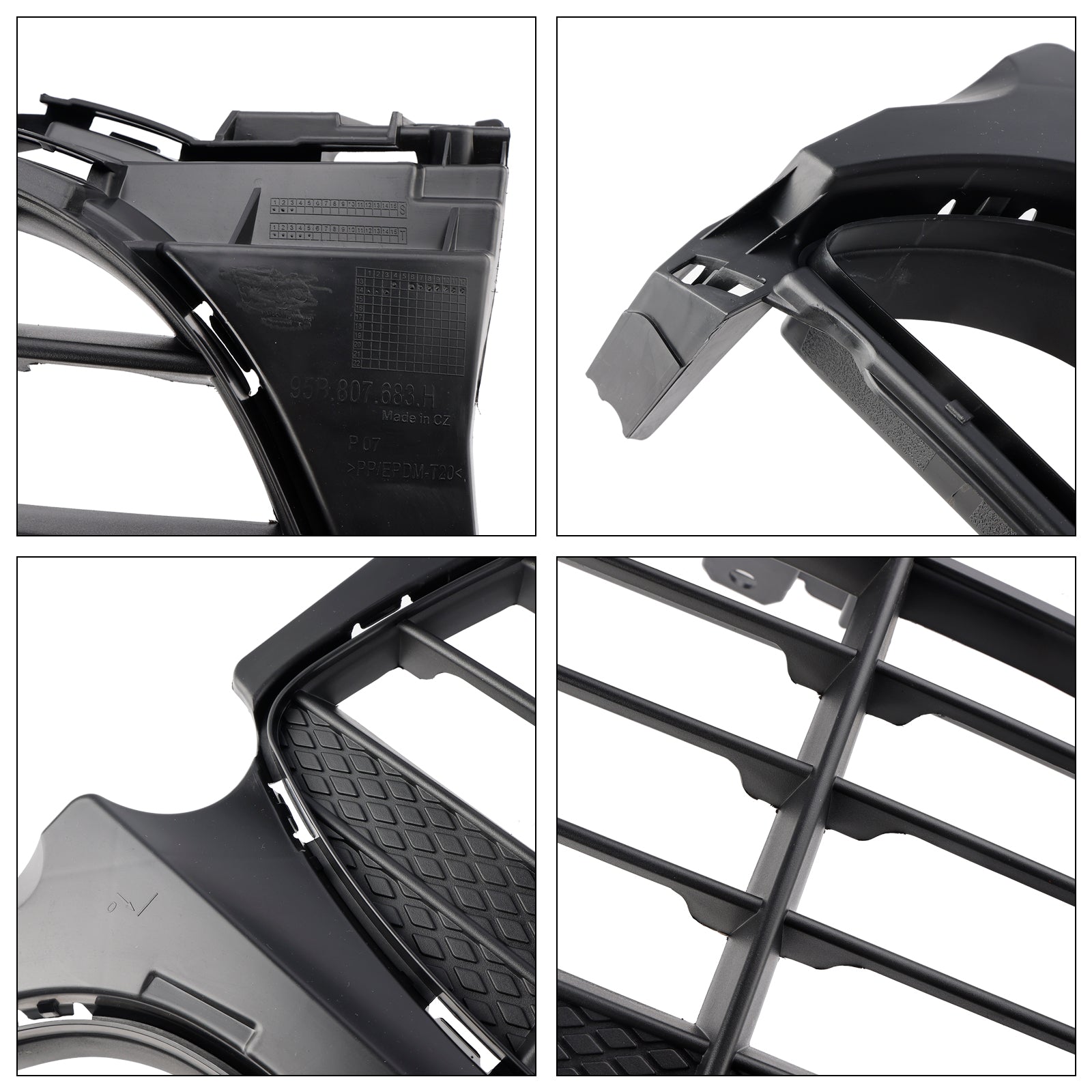 Black Front Bumper Grill Grille 95B807683H1E0 Fit Porsche Macan 2015-2018