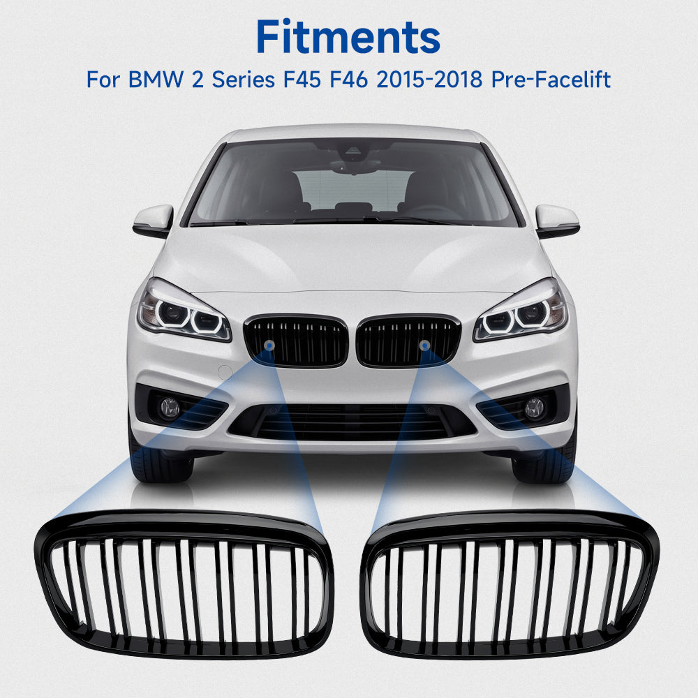 BMW 2 시리즈 Gran Tourer F45 F46 2015-2018 Gloss Black Front Grill Grille