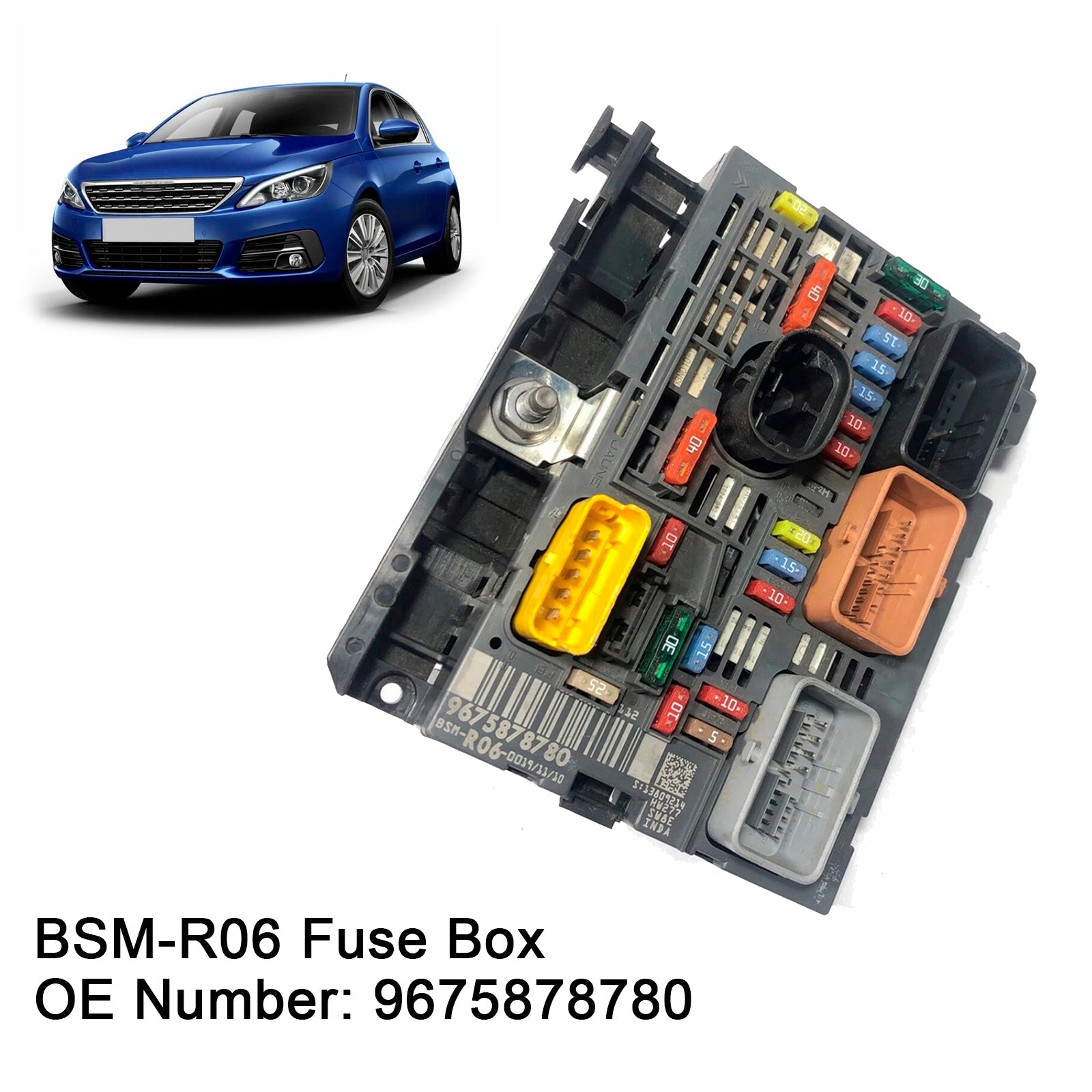 2008-2013 Peugeot 308 Fuse Box 9675878780 BSM-R06