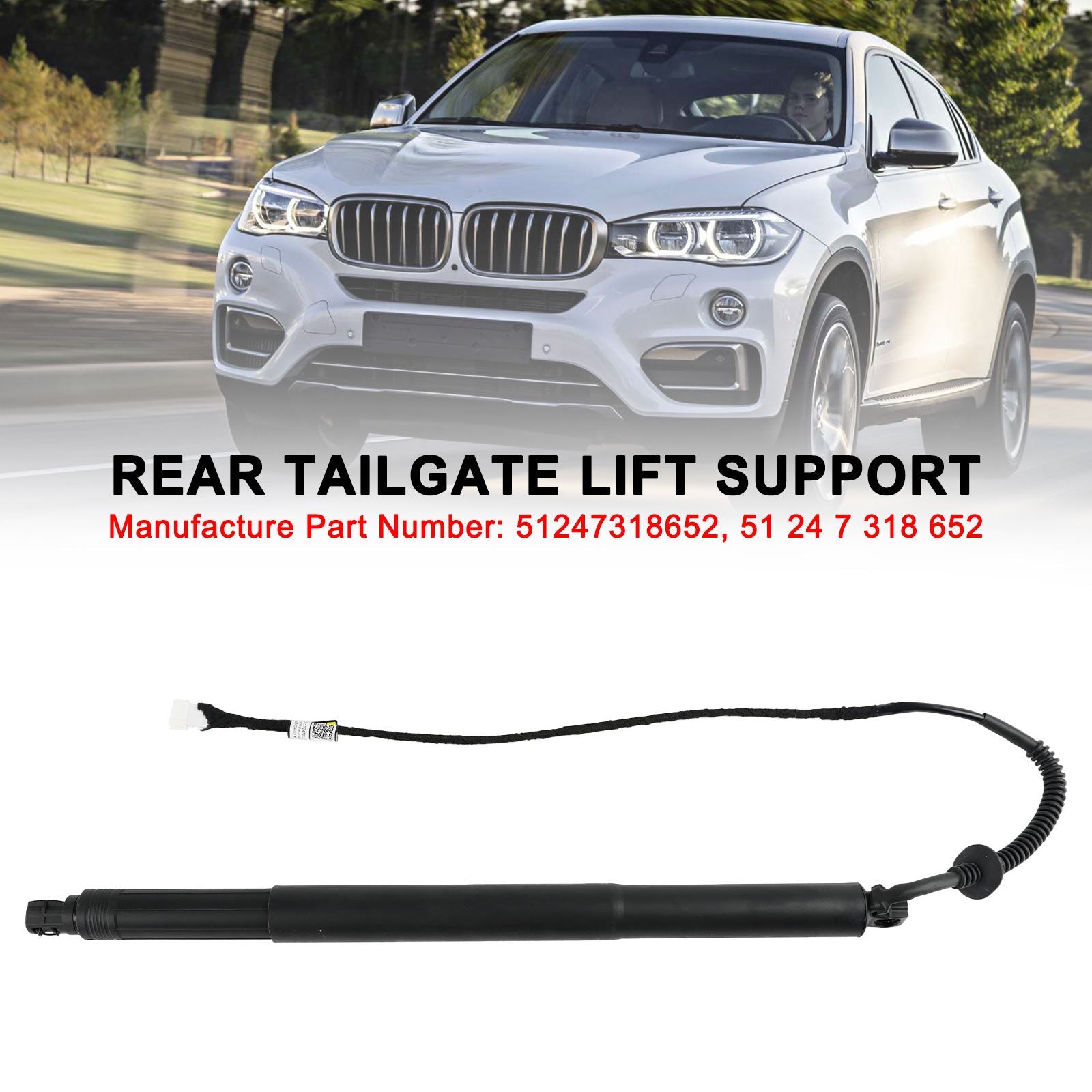 2014-2019 BMW X6 F16 SUV xDrive 30d 2993ccm 211HP 155KW (Diesel) Rear Right Tailgate Power Lift Support 51247318652