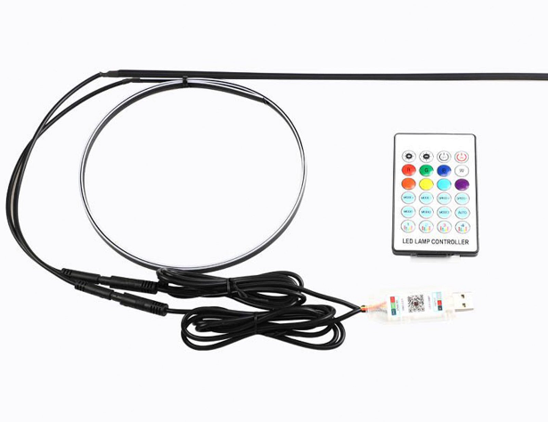 Central Control Ambient Interior Colorful LED Flowing Decorative Light 110cm+35cm