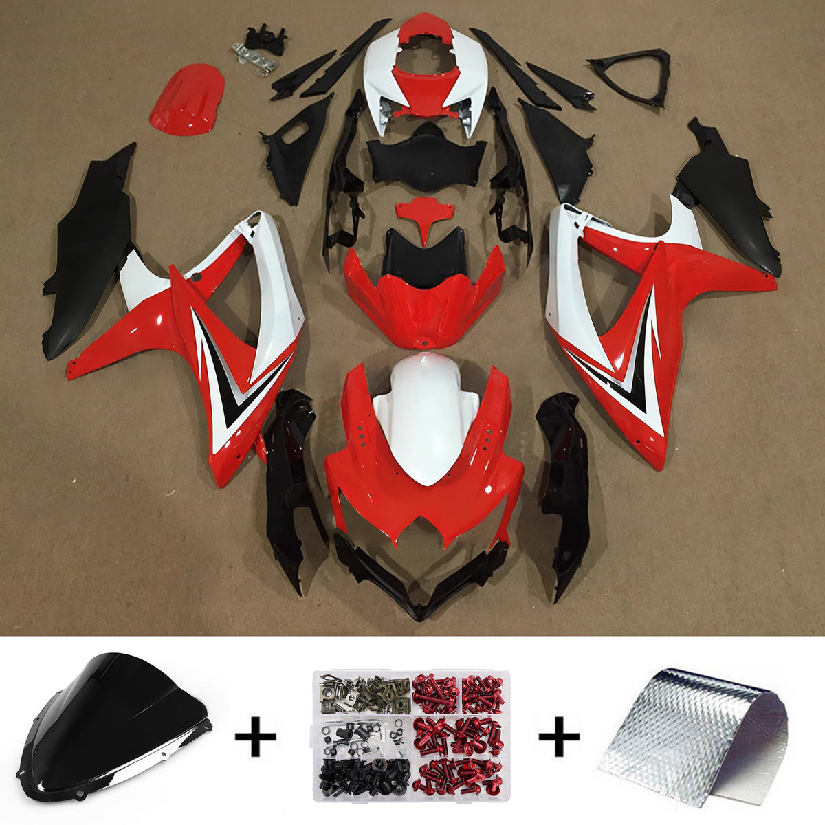 스즈키 GSXR 600/750 2008-2010 K8용 인젝션 페어링 키트 차체 플라스틱 ABS