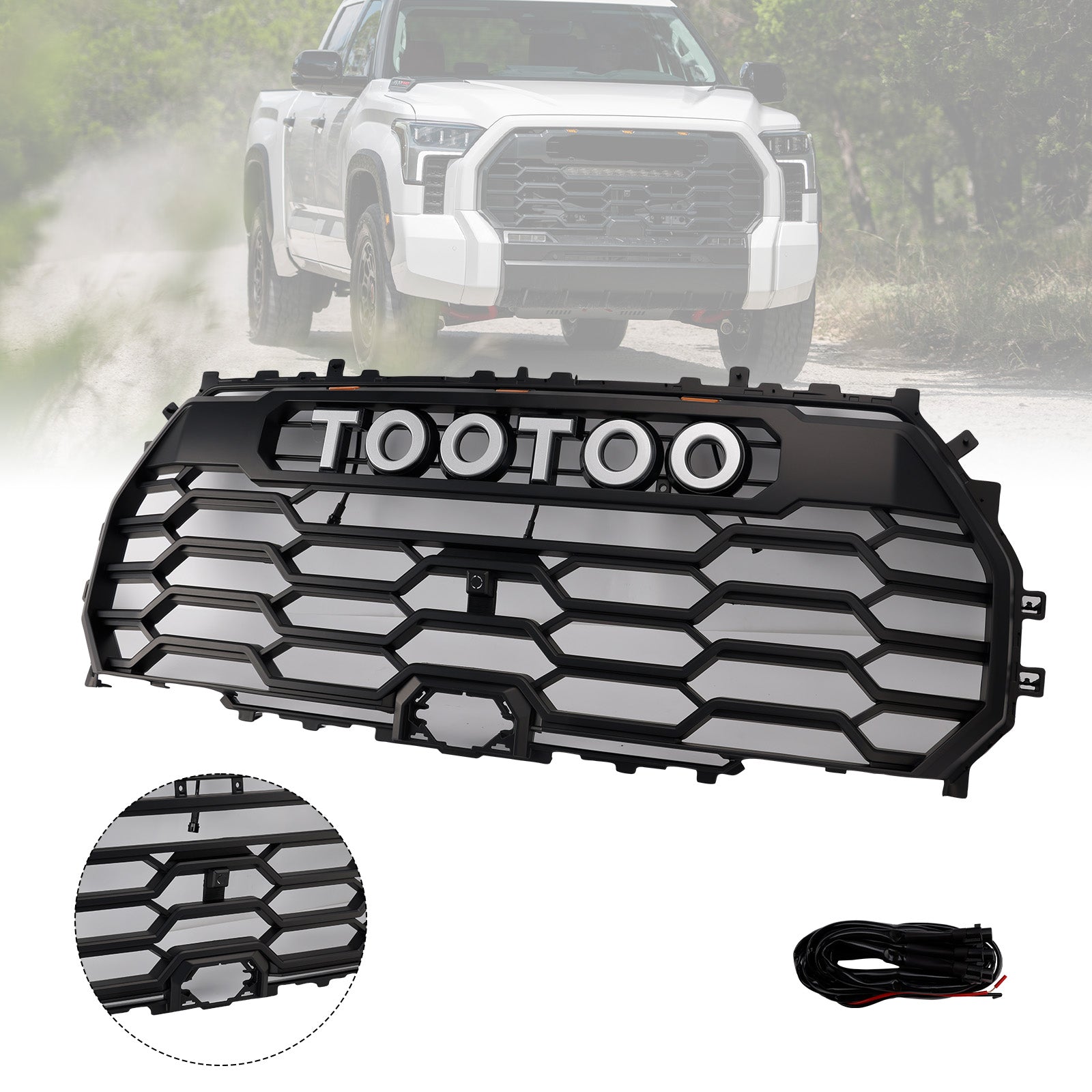 Matte Black Front Grill Grille 53101-0C220 Fit Toyota Tundra 2022-2025 TRD PRO