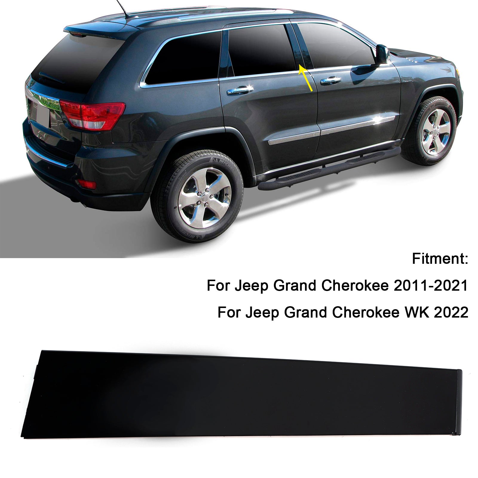 Right Rear Door Pillar Window Trim Applique B 57010446 For Jeep Cherokee 2011-2021