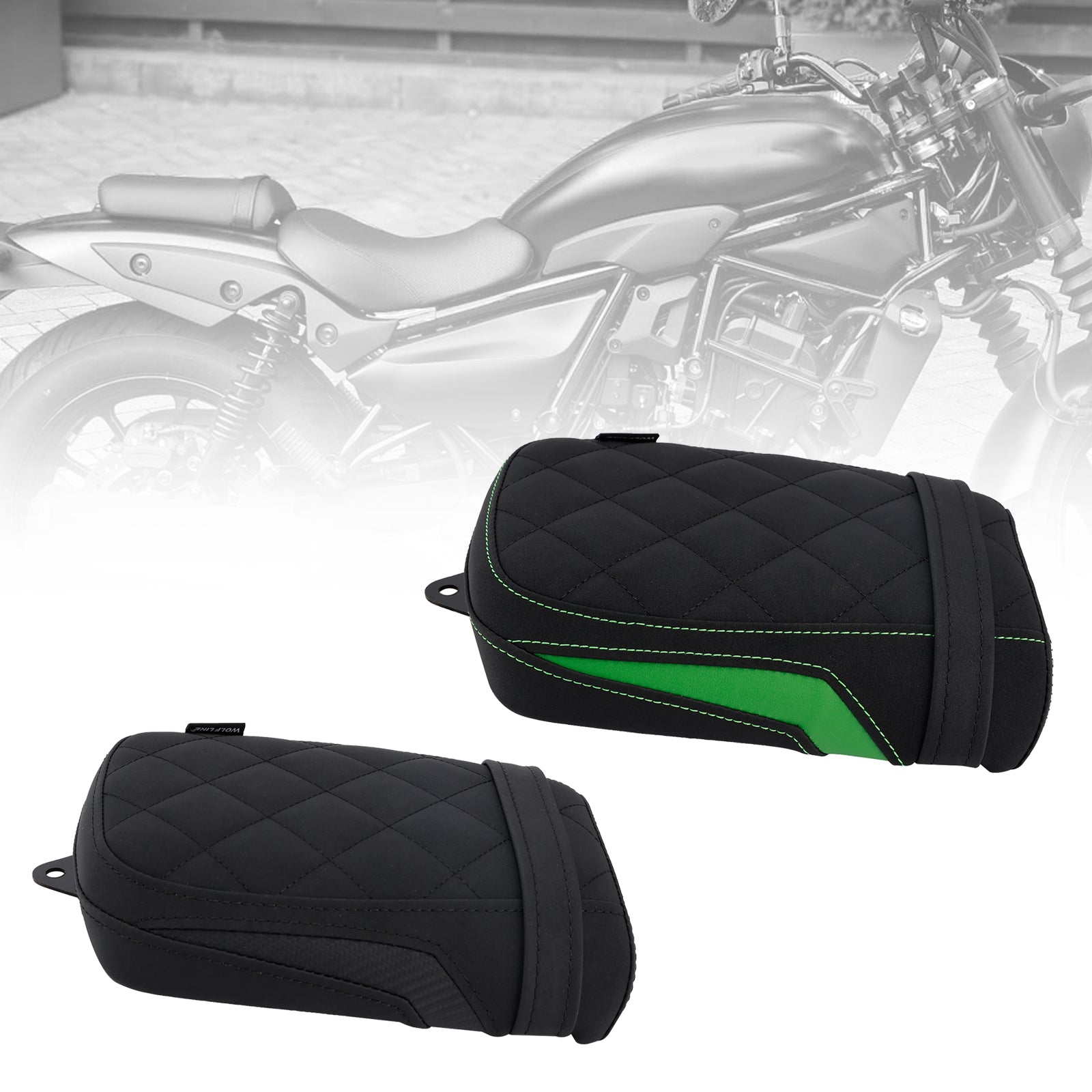 2024-2025 Kawasaki Eliminator 500 Rear Seat Passenger Cushion Flat Pu Black