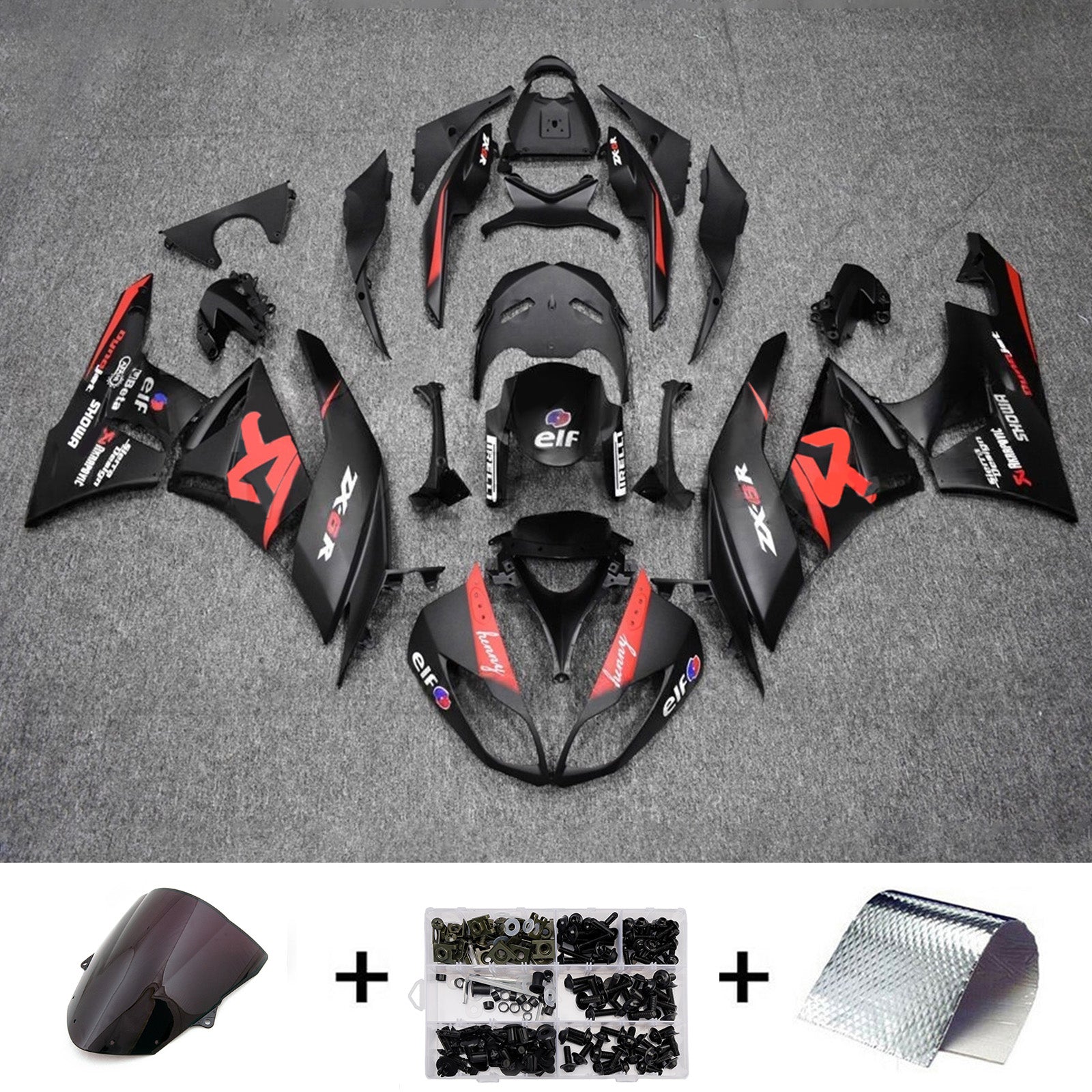 Injection Fairing Kit Bodywork Plastic ABS fit For 2009-2012 Kawasaki ZX6R 636