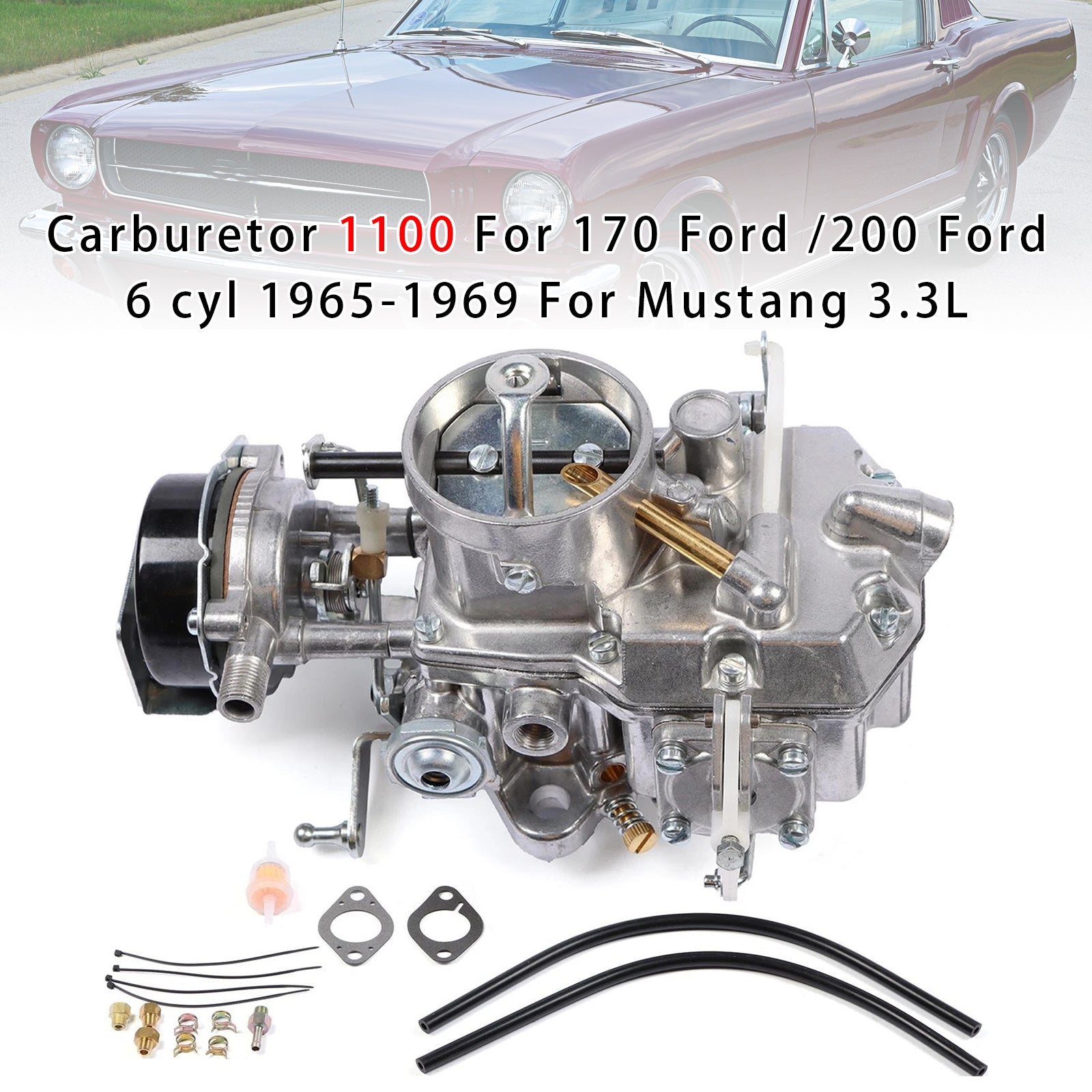 Autolite 1100 Carburetor For Ford Mustang Falcon 1963-1969 6 cyl 170/200 Engines