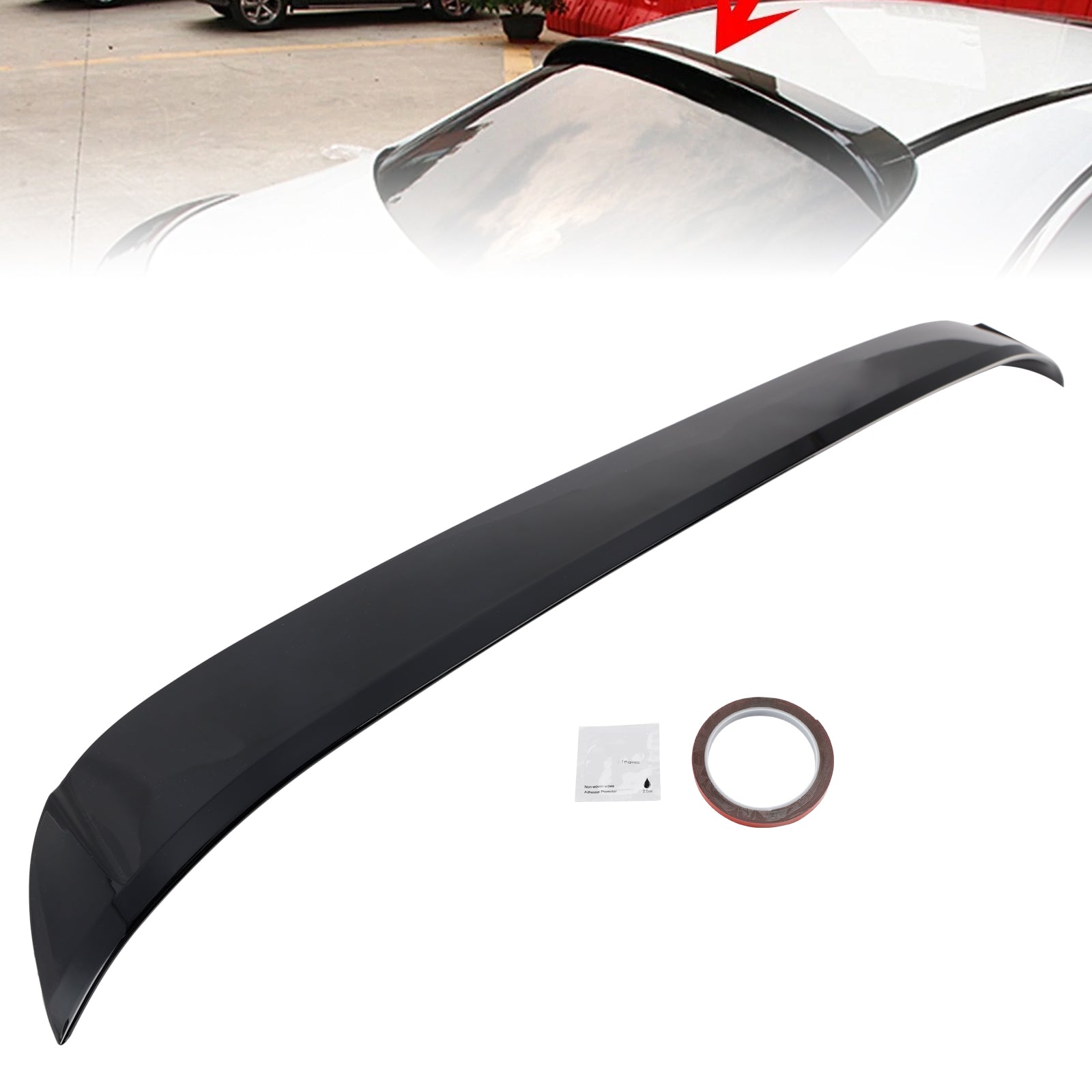 Gloss Black Rear Roof Wing Spoiler Lip For Mercedes-Benz C-Class W205 2014-2021