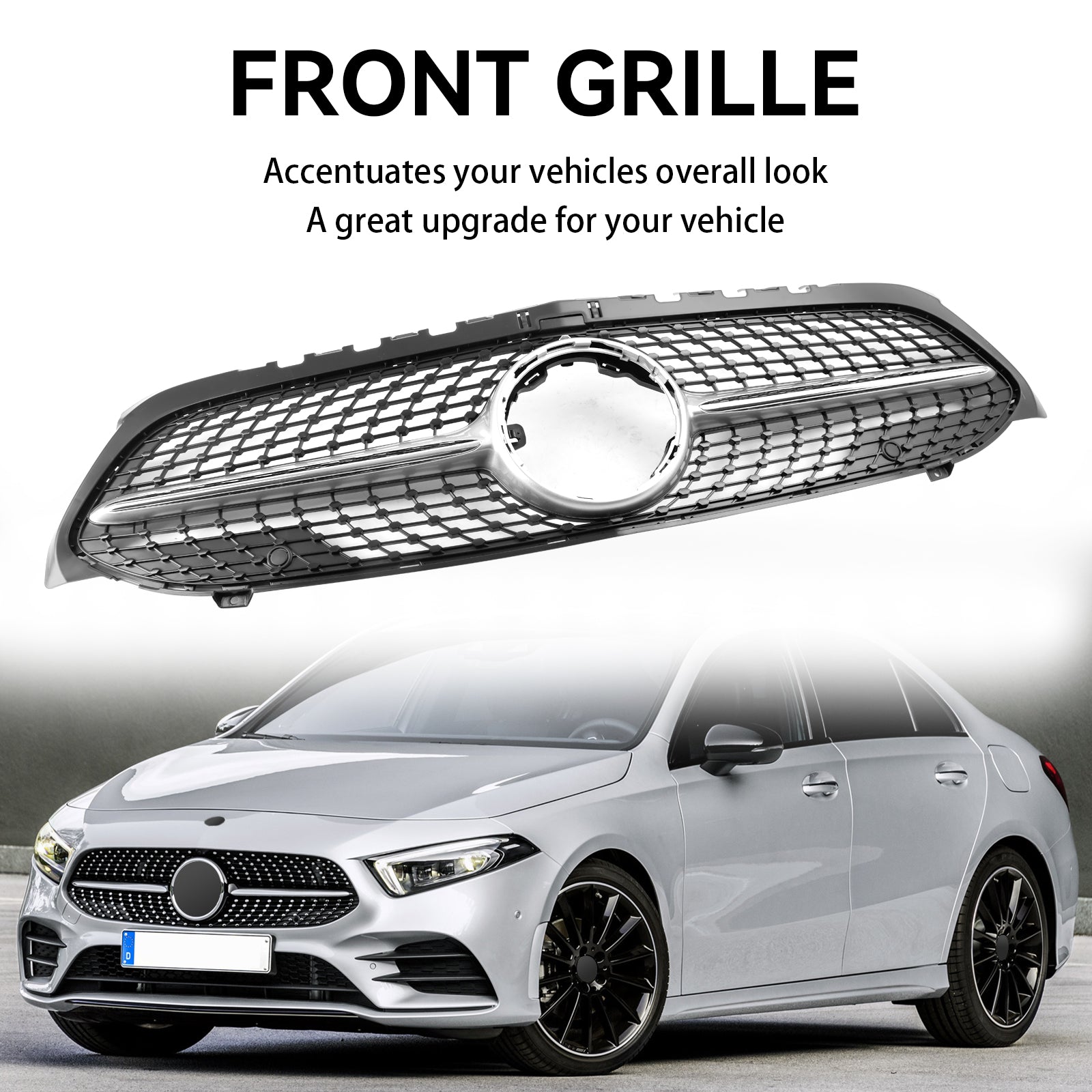 2019-2023 Benz A-Class W177 Black Diamond Front Bumper Grill Grille
