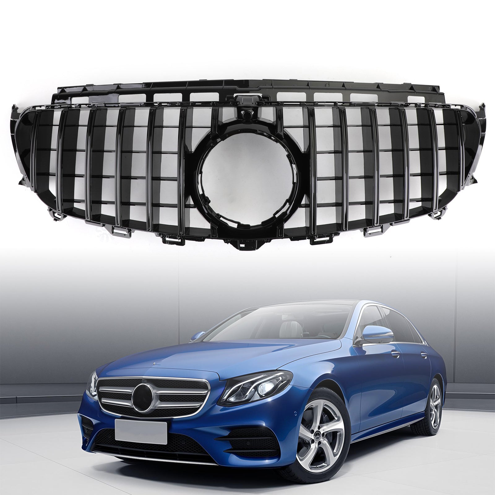 2016-2019 E43 Sports Benz Front Grill Replacement Grille W/ CAMERA Generic
