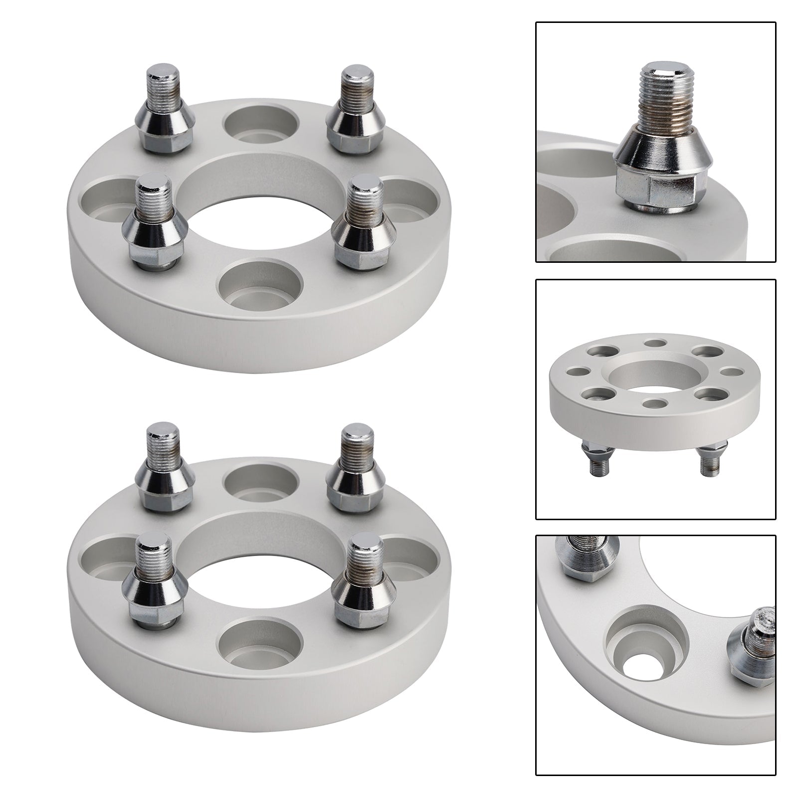 1" Wheel Spacers Kit Cable Golf Carts Lug Nuts Silver For Yamaha Club Car Ezgo