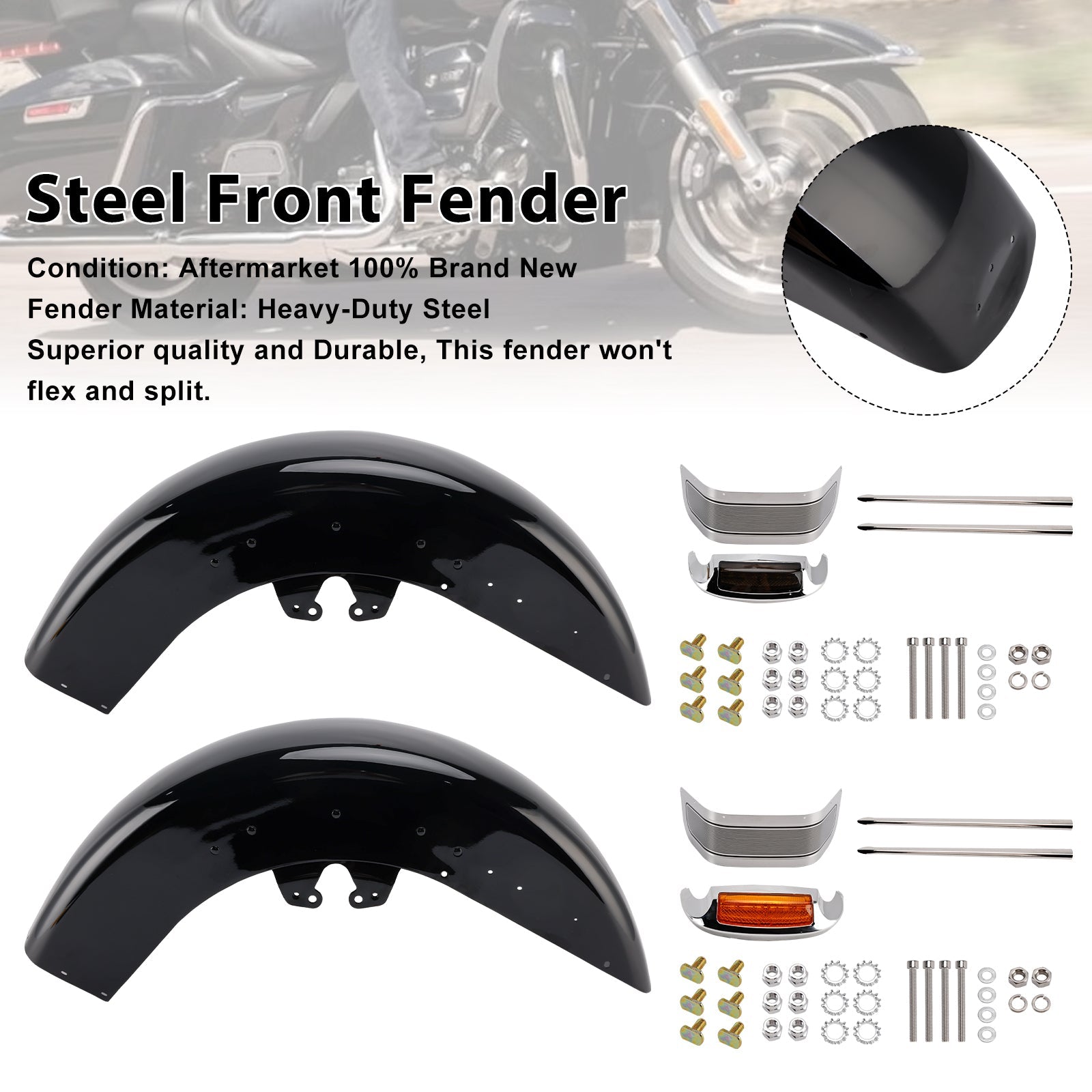 2014-2024 Touring Electra Glide Ultra Limited Steel Front Fender Mudguard