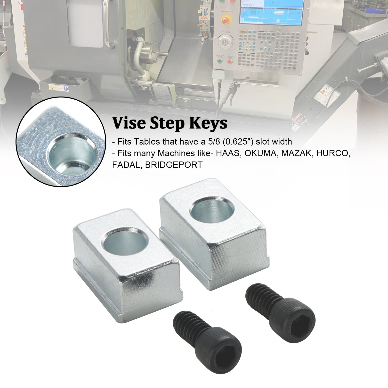 커트 스타일 바이스 스텝 키 4140 스틸 11/16 x 5/8 인치