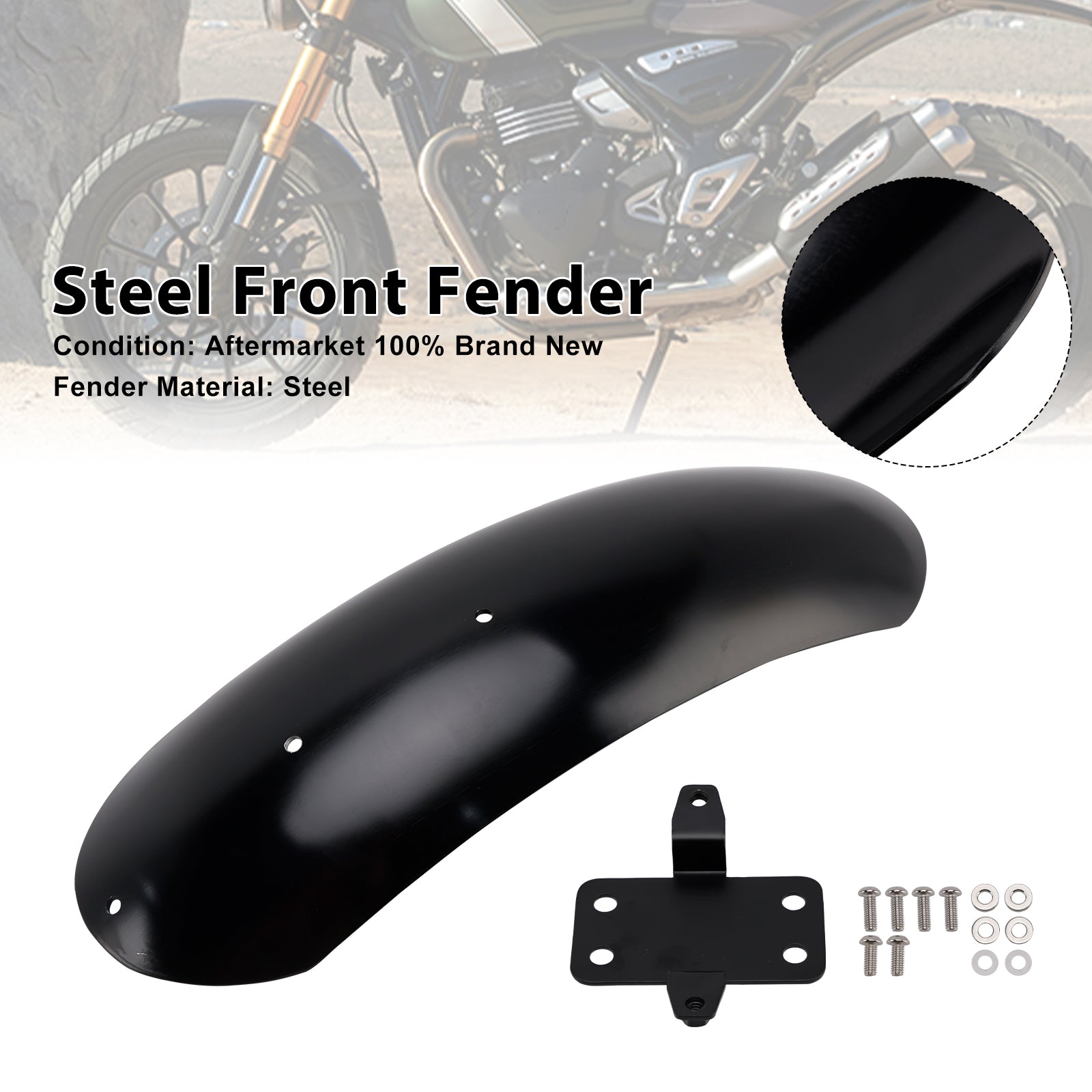 2023-2025 Scrambler 400X Steel Front Fender Mudguard