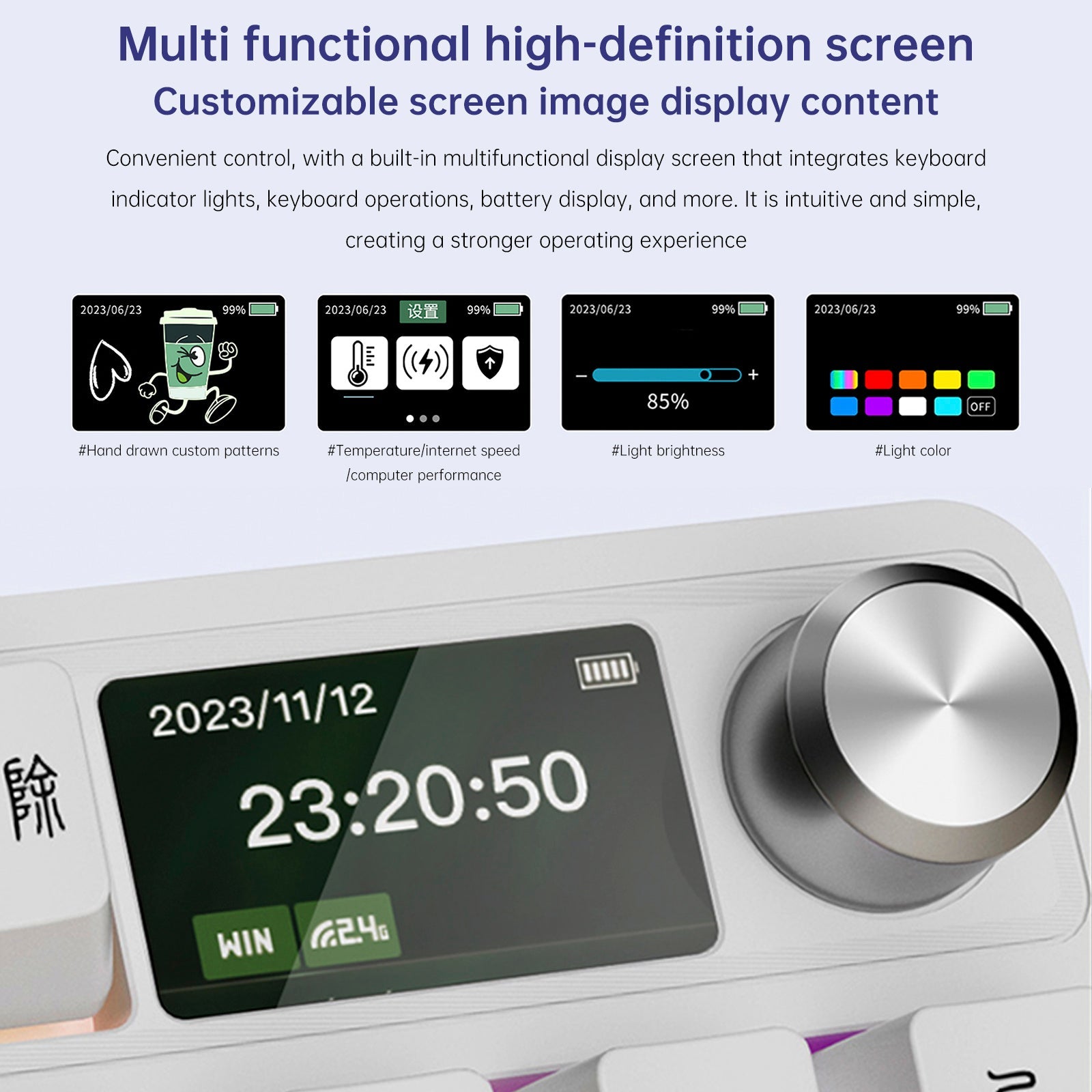 98-Key 2.4G Wireless Bluetooth Three-Mode Mechanical Keyboard RGB Hot-Swappable