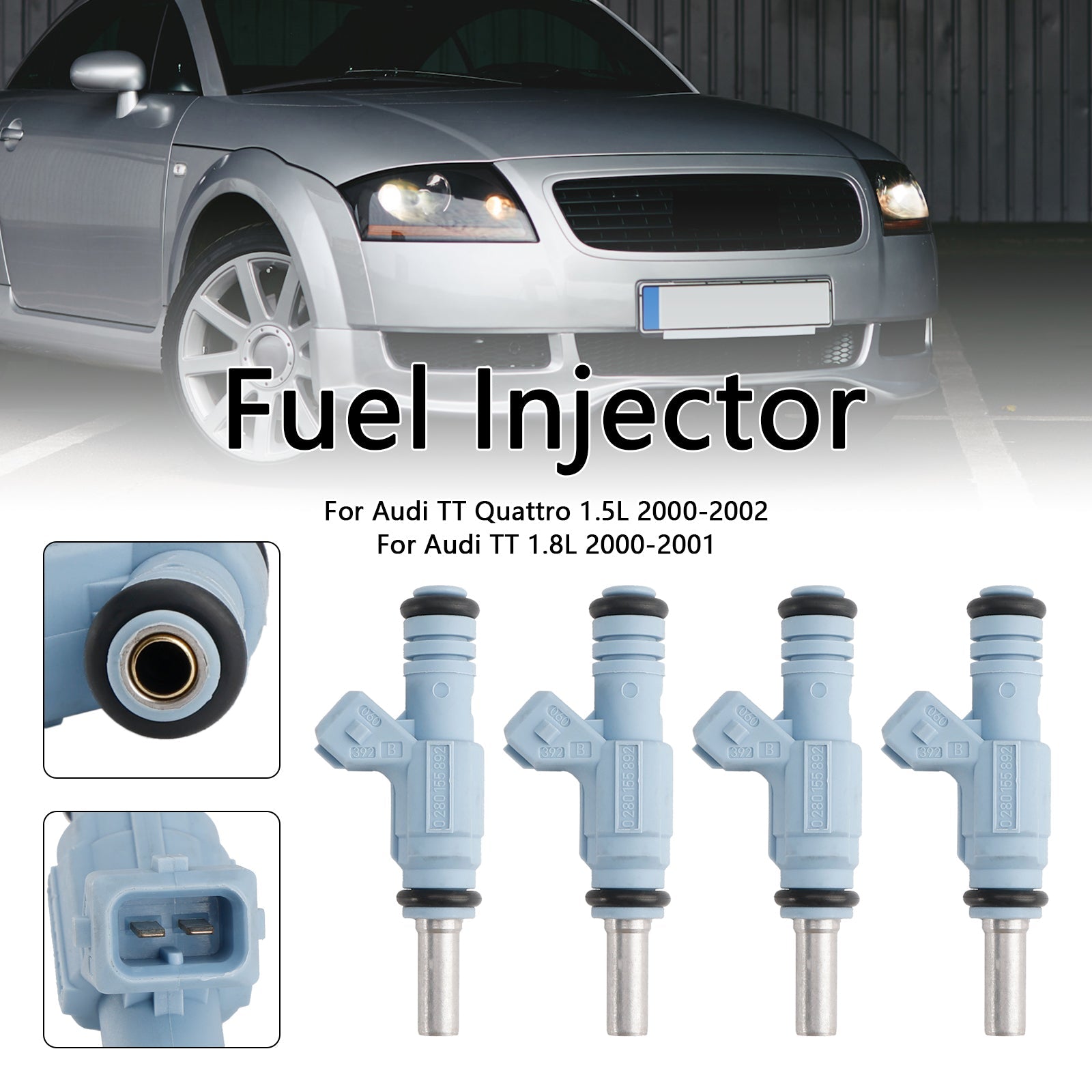 4PCS Fuel Injector 0280155892 Fit Audi TT Quattro 1.5L 2000-2002 0280155893