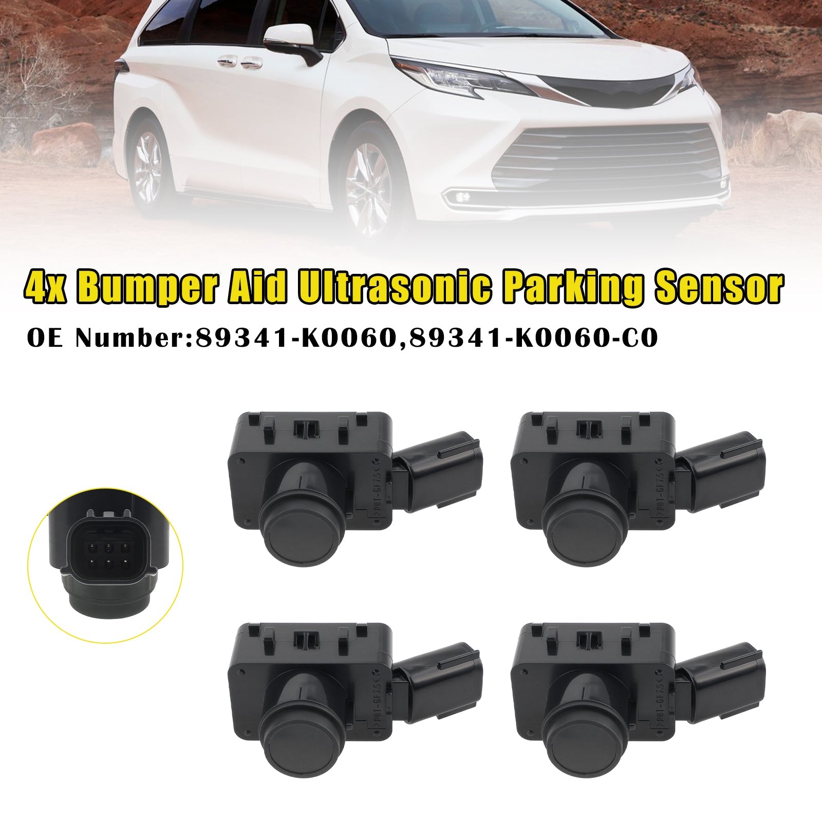 2020-2021 For Toyota Camry 4x Bumper Aid Ultrasonic Parking Sensor 89341-K0060