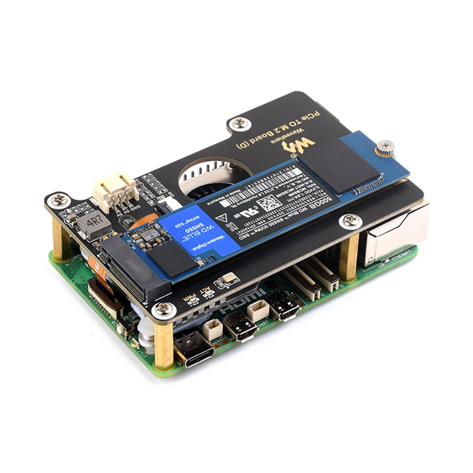 PCIE to M.2 Rotor 8Gbps Transmission Raspberry Pi5 Expansion Board M.2 Interface