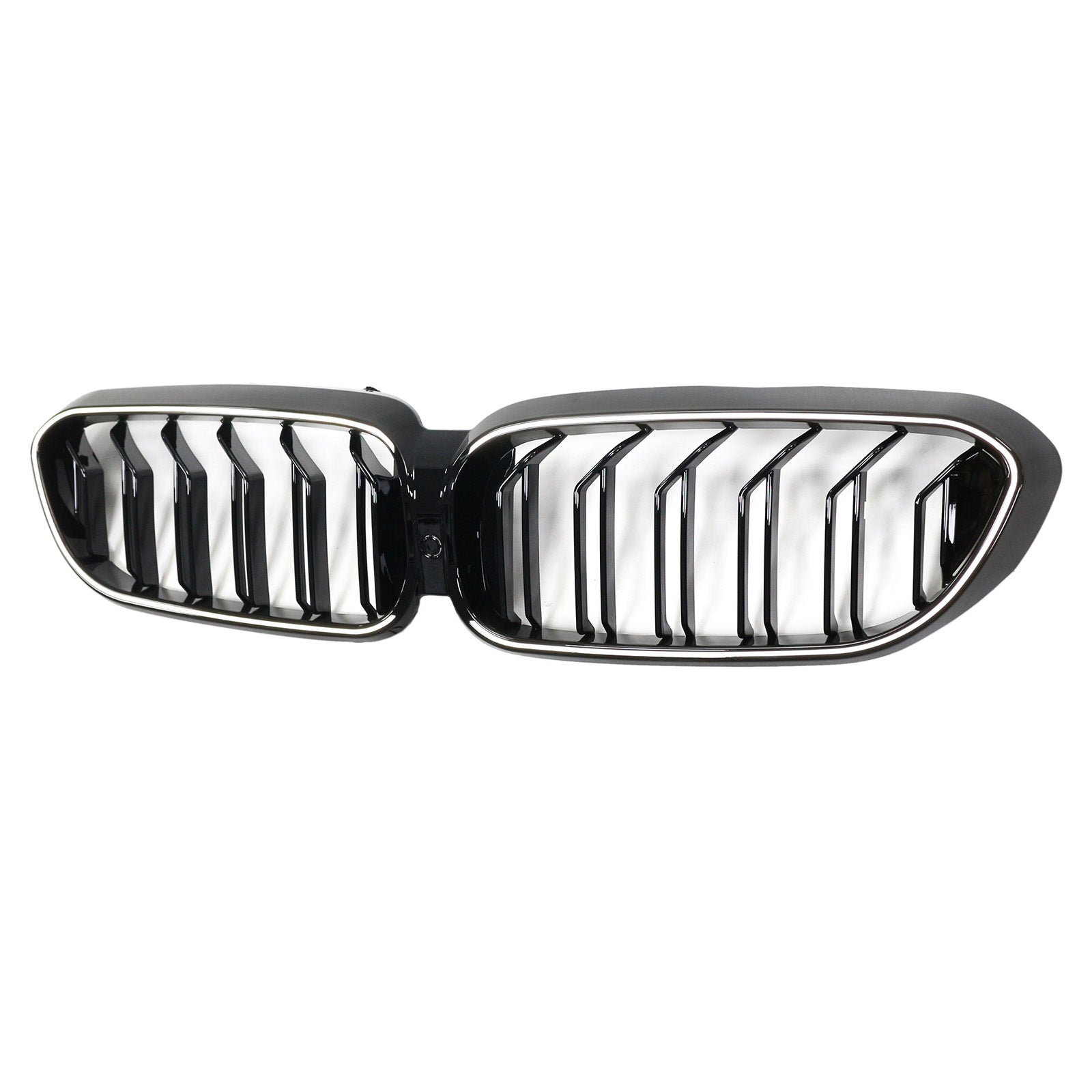Double Slat Front Kidney Grille Fit BMW 5 Series G30 G31 2017-2020 Gloss Black