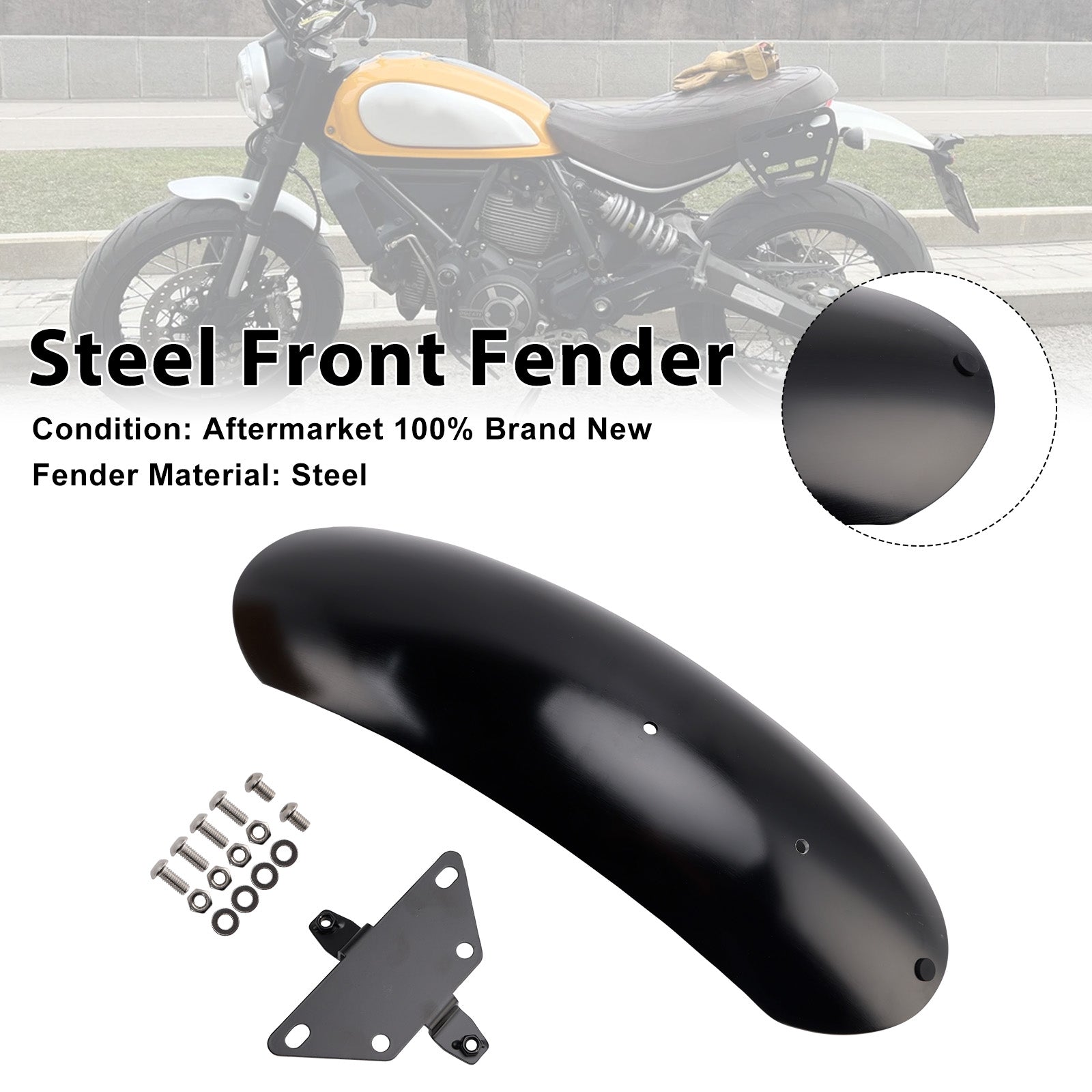 Steel Front Fender Mudguard For Ducati Scrambler 1100 800 2015-2025