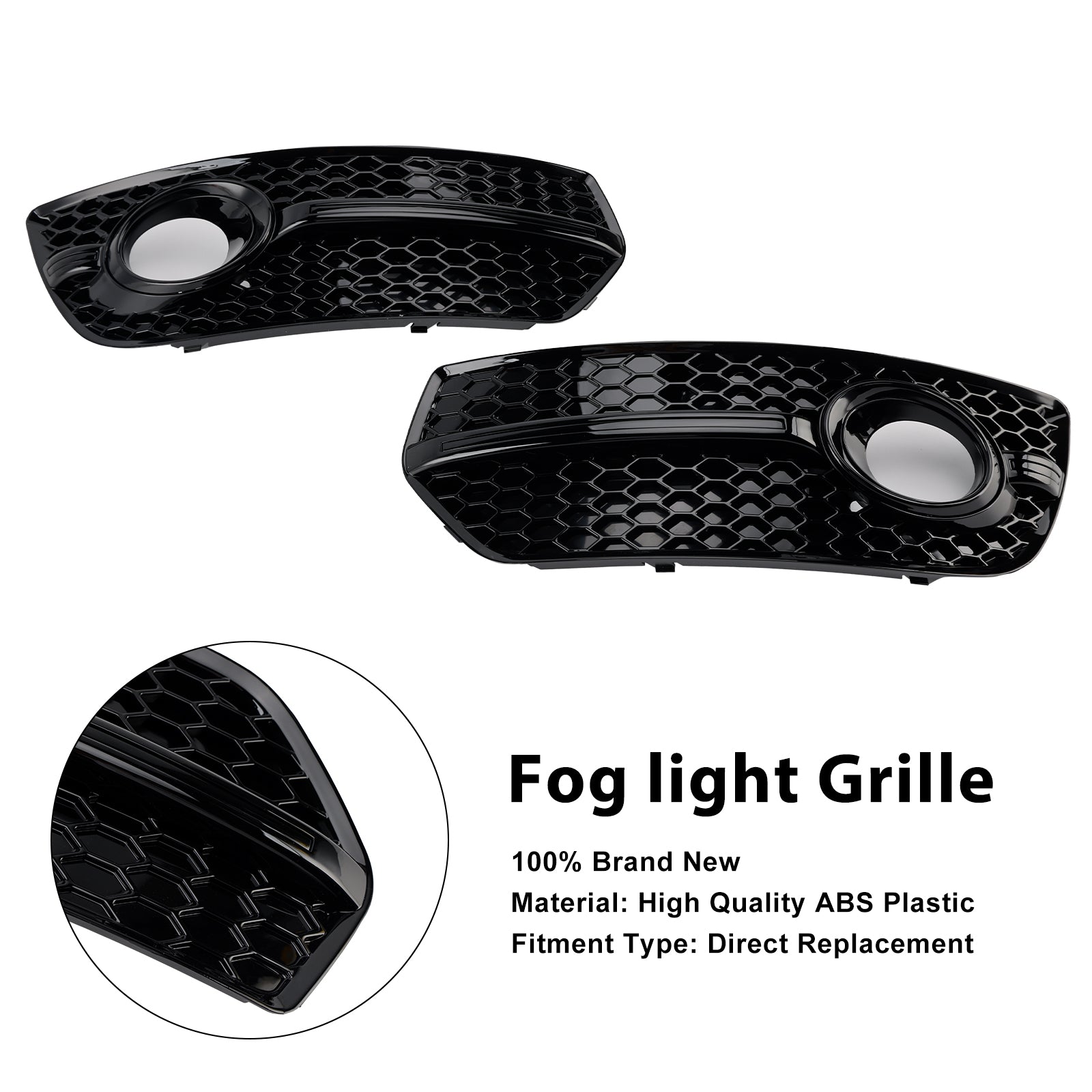 2009-2012 Audi Q5 2PCS Front Bumper Grill Fog Light Lamp Covers