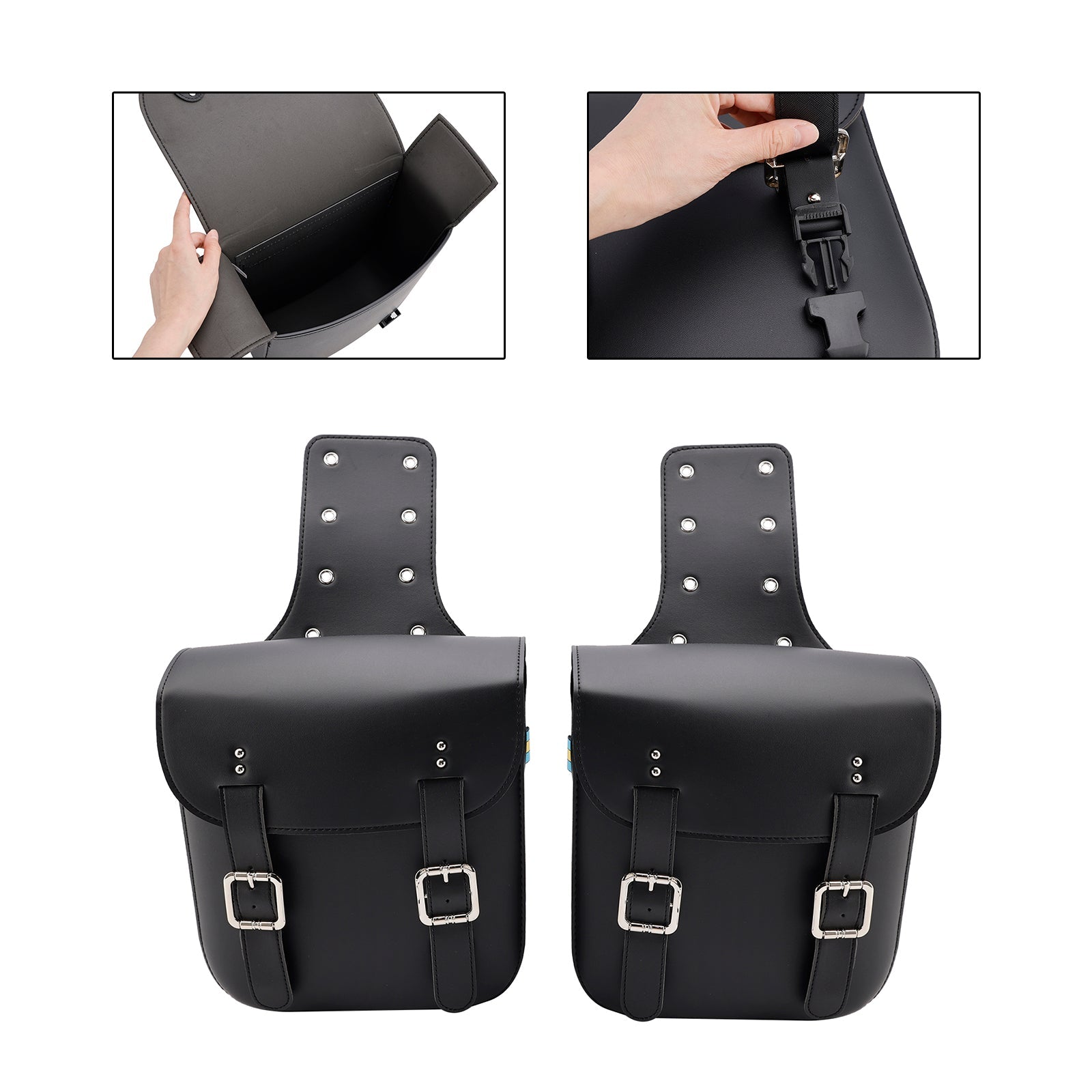 Tail Bag Side Saddlebag Tail Bag Luggage Pouch Storage Black 18L For Motorbike