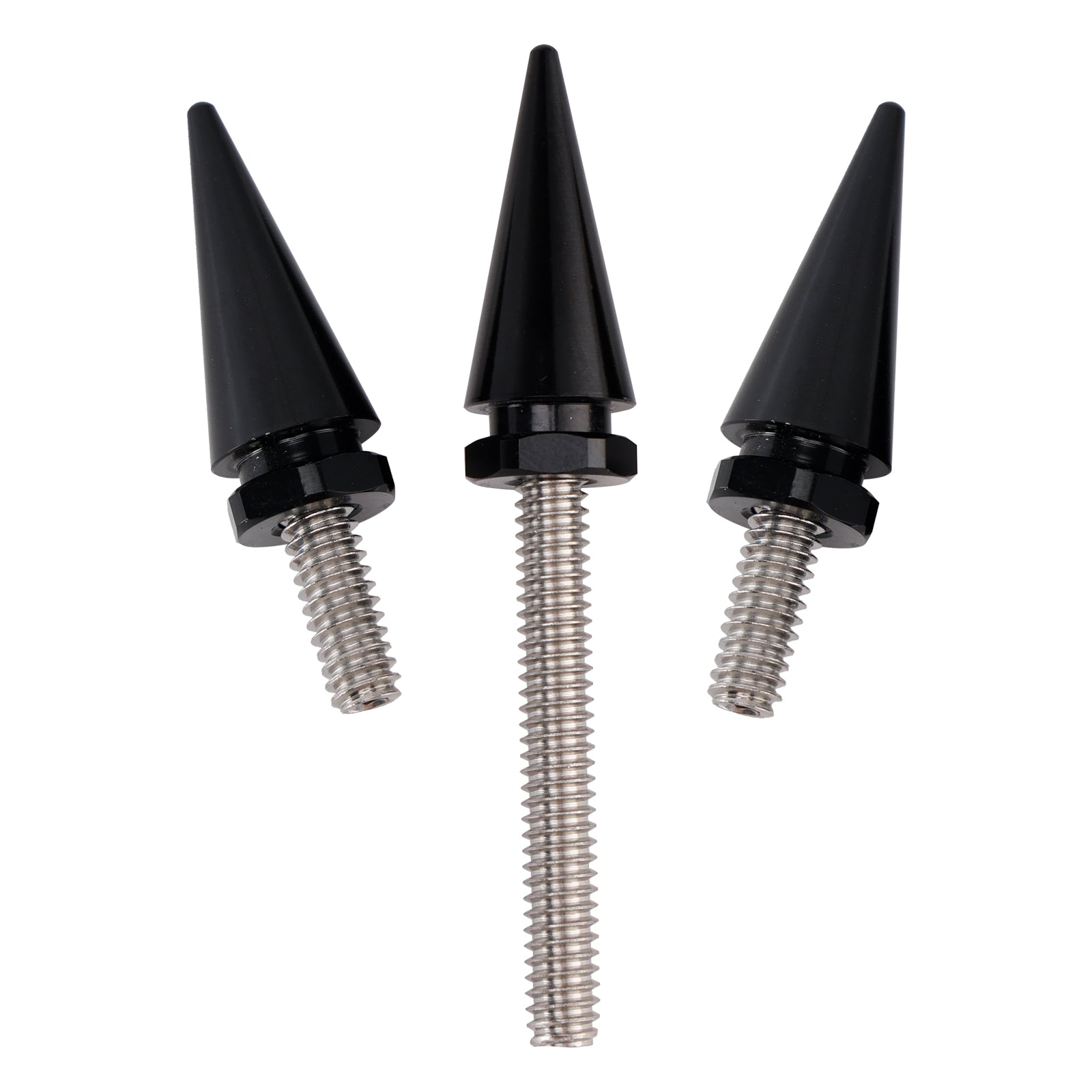 3 Spiked Windshield Bolts Black For Electra Glide Tri Glide Street Glide 14-25