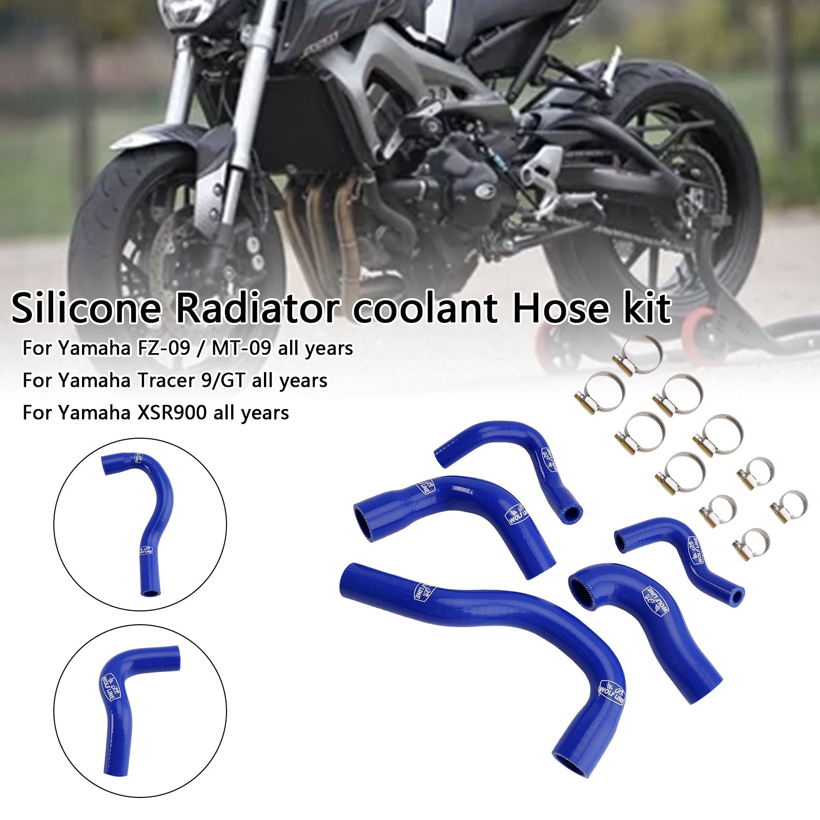 Silicone Radiator coolant Hose For Yamaha MT-09 XSR900 Tracer 9/GT all years