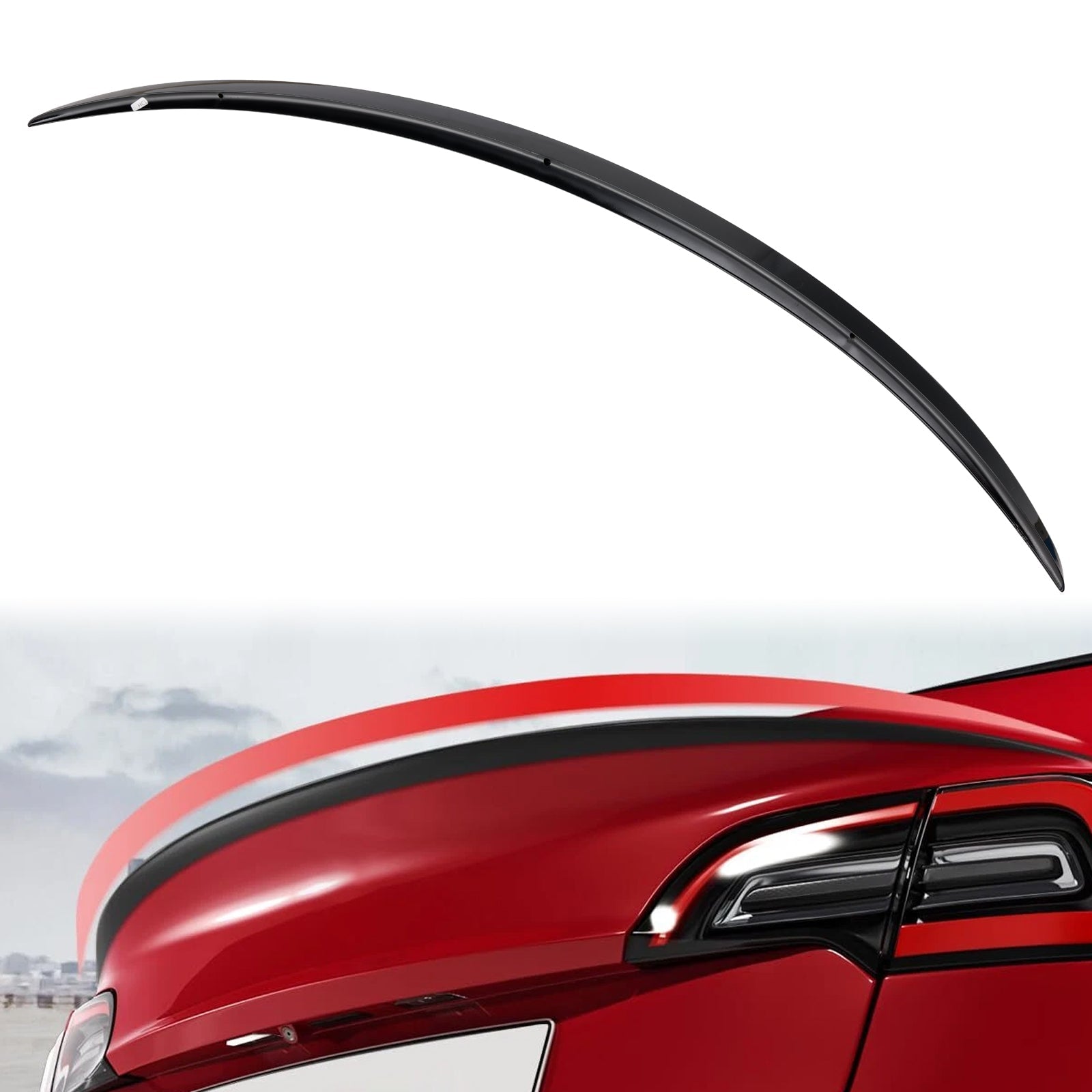 Gloss Black Rear Boot Spoiler For Tesla Model 3 17-23 Original Factory Style