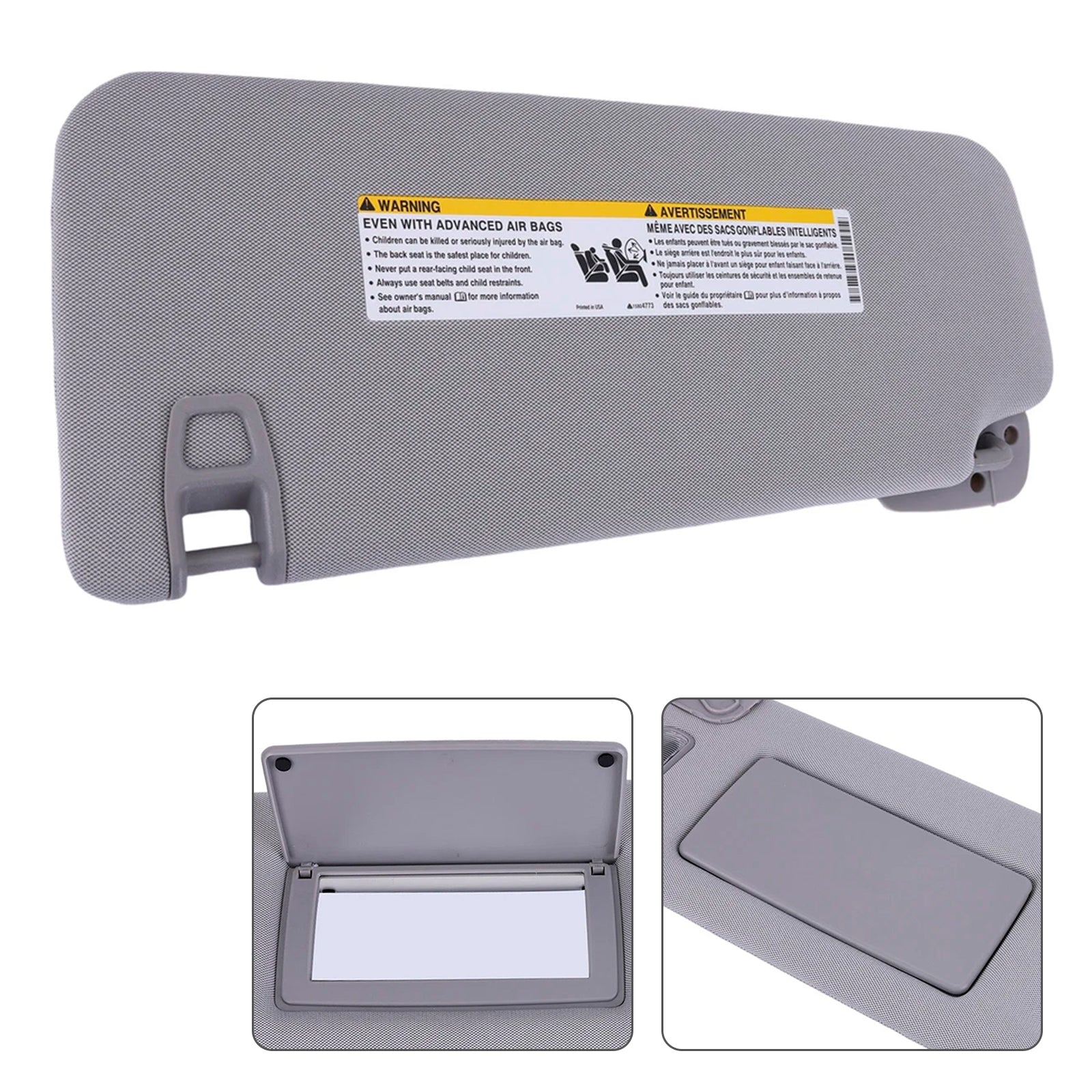 Gray Right Side Sun Visor 23459643 For Chevrolet GMC 2014-2019