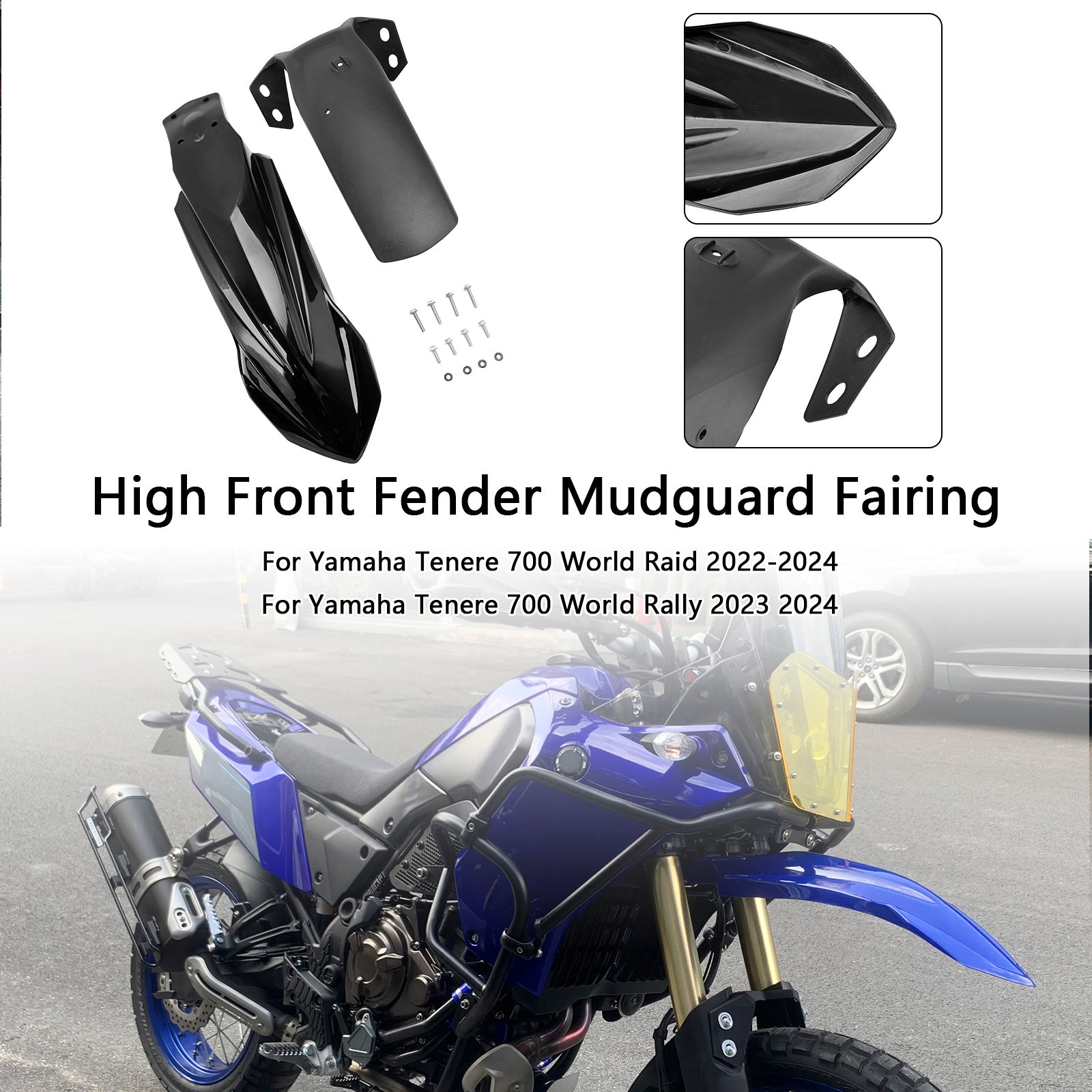 High Front Fender Mudguard Fairing For Yamaha Tenere 700 2019-2024