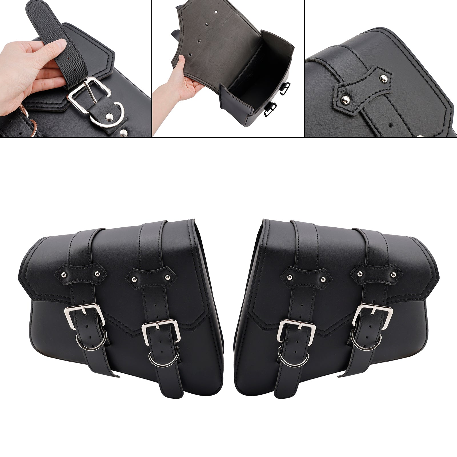 Tail Bag Side Saddlebag Tail Bag Luggage Pouch Storage Black 21L For Motorbike