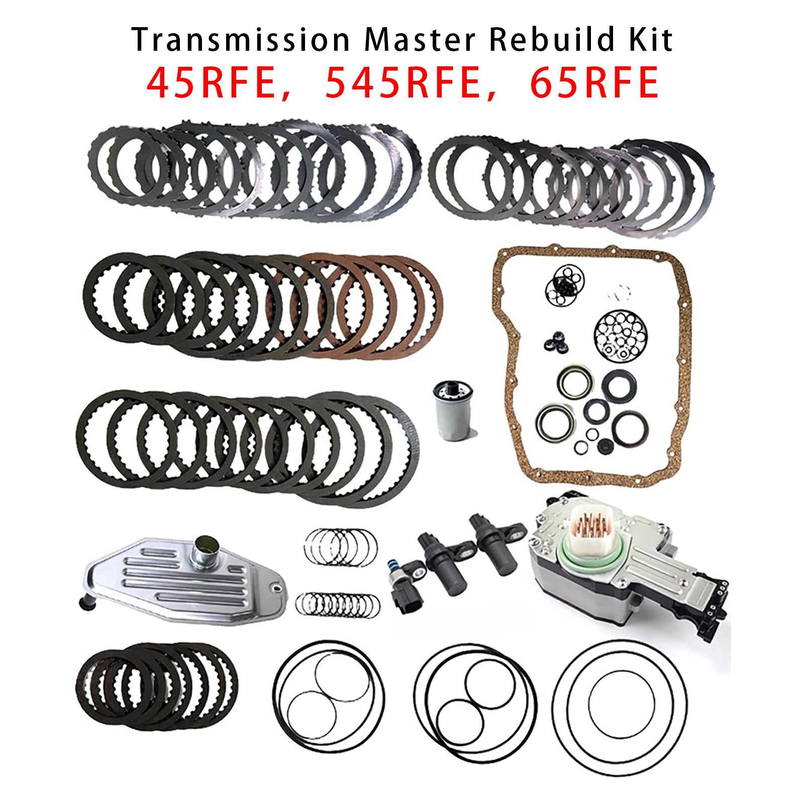 2006-2017 Jeep Grand Cherokee 5.7L Transmission Master Rebuild Kit & 4WD Filter Friction Steel 45RFE 545RFE 65RFE