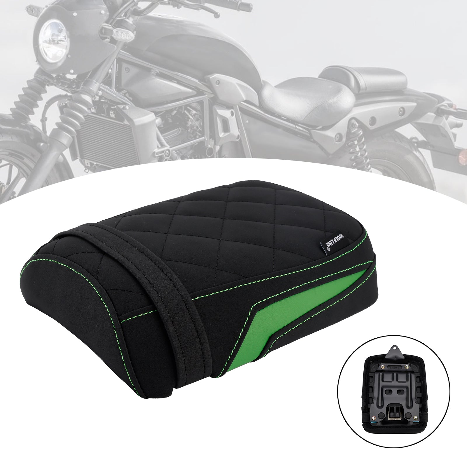 2024-2025 Kawasaki Eliminator 500 Rear Seat Passenger Cushion Flat Pu Black