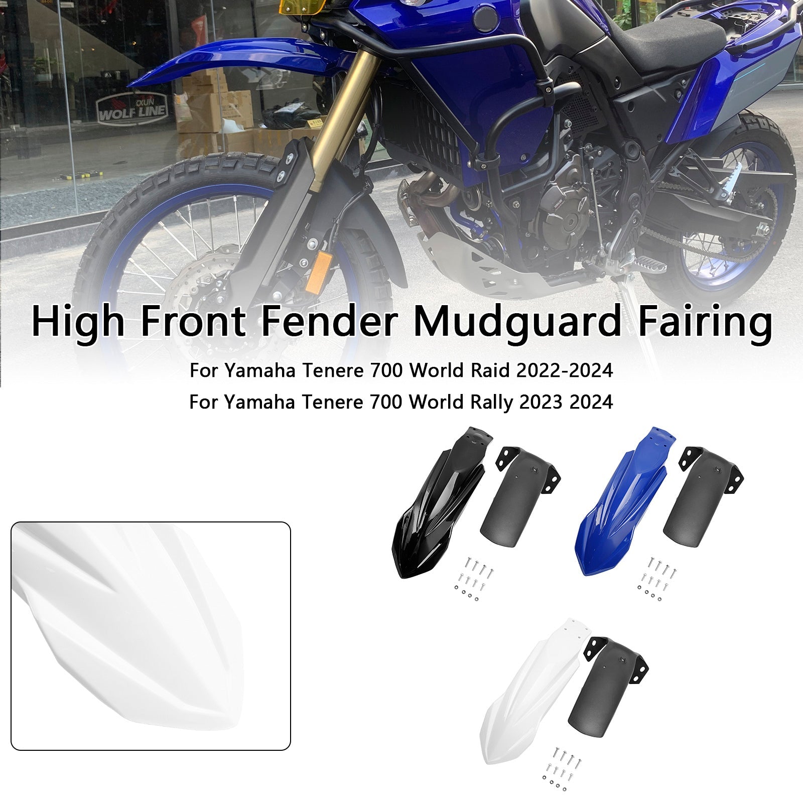 High Front Fender Mudguard Fairing For Yamaha Tenere 700 2019-2024