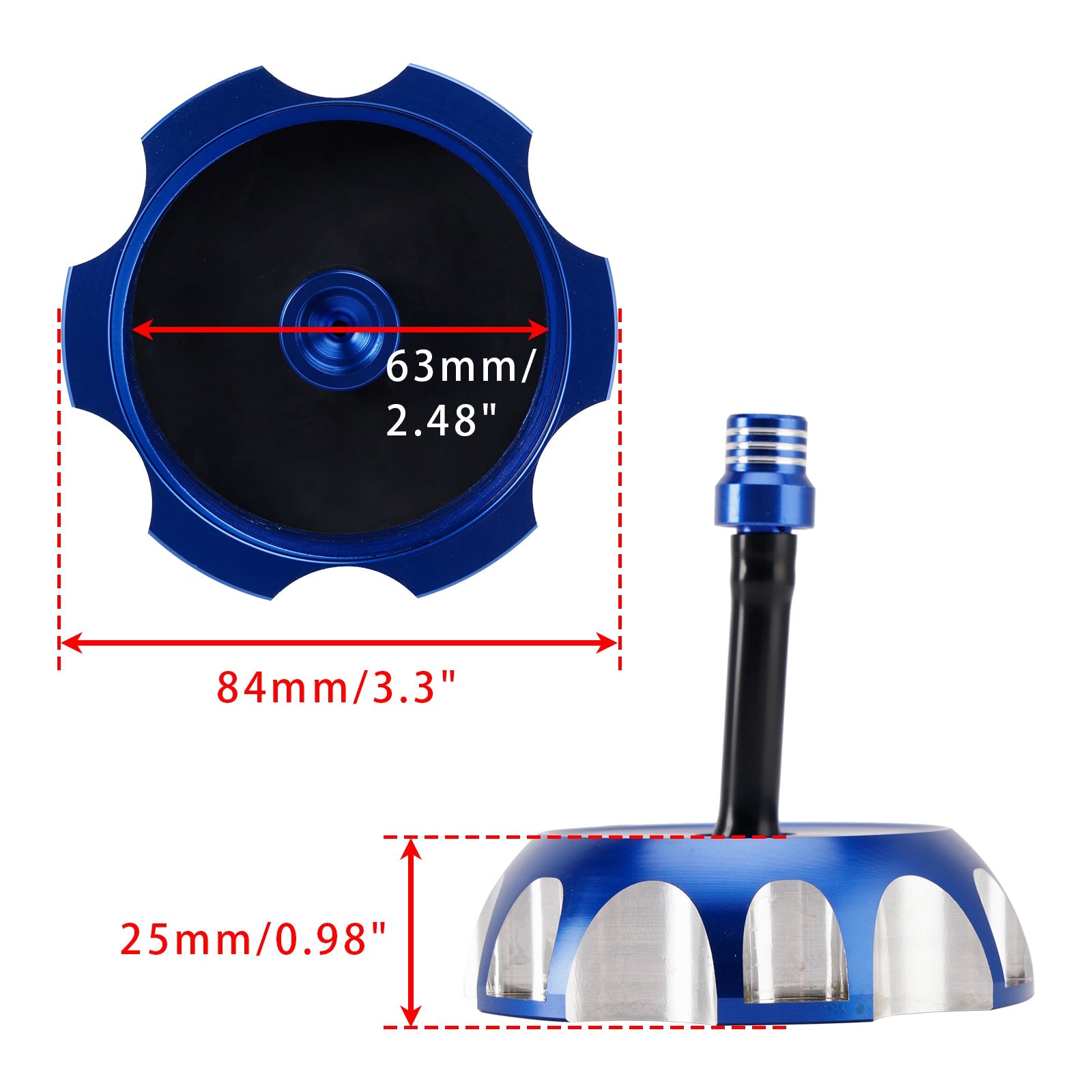 CNC Fuel Tank Cap w/Vent Blue For Suzuki DRZ125 RMZ250 DRZ LTZ 250 400 LTR450