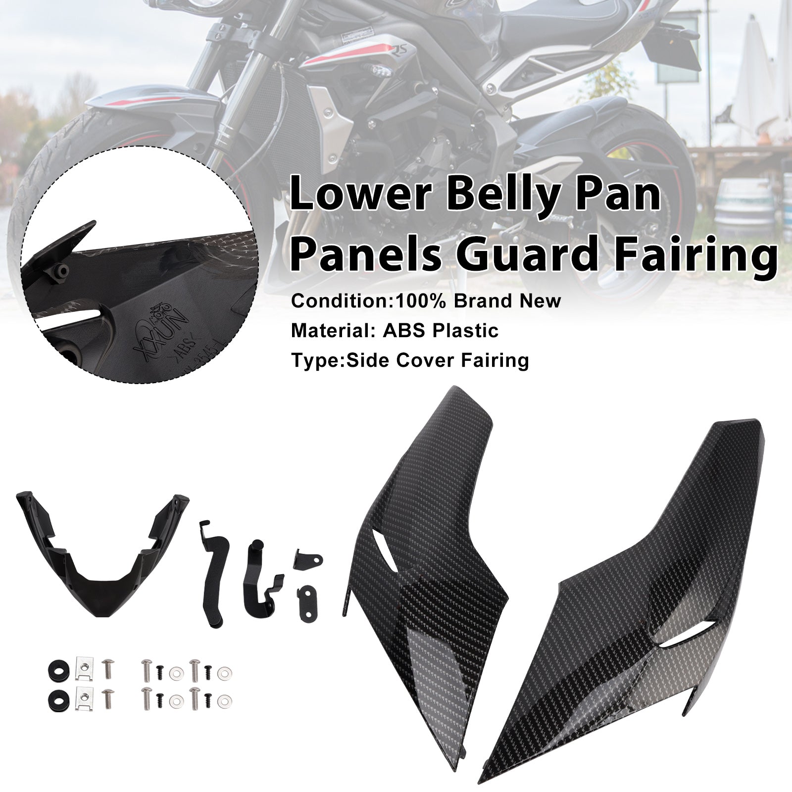 Lower Belly Pan Panels Guard Fairing For Street Triple 765 R/RS 2020-2022