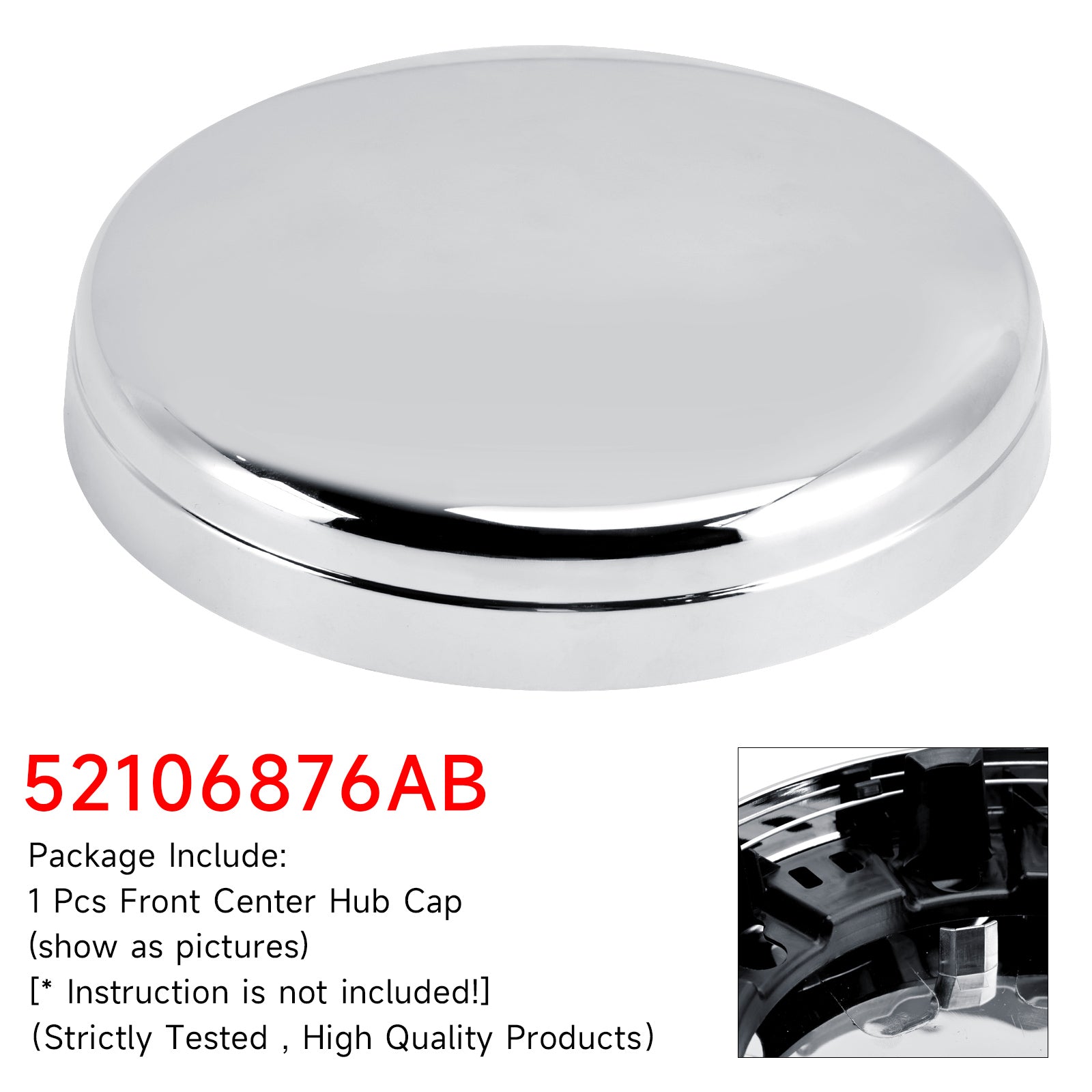 Front Center Hub Cap For Dodge Ram 3500 Pickup Dually 03-18 52106876AB