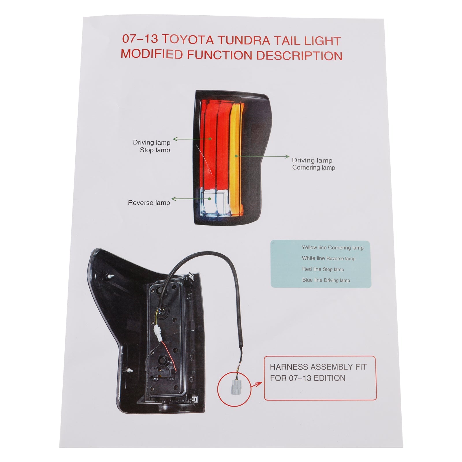 2007-2013 For Toyota Tundra Left+Right LED Tail Lights Black Housing Smoked Lens