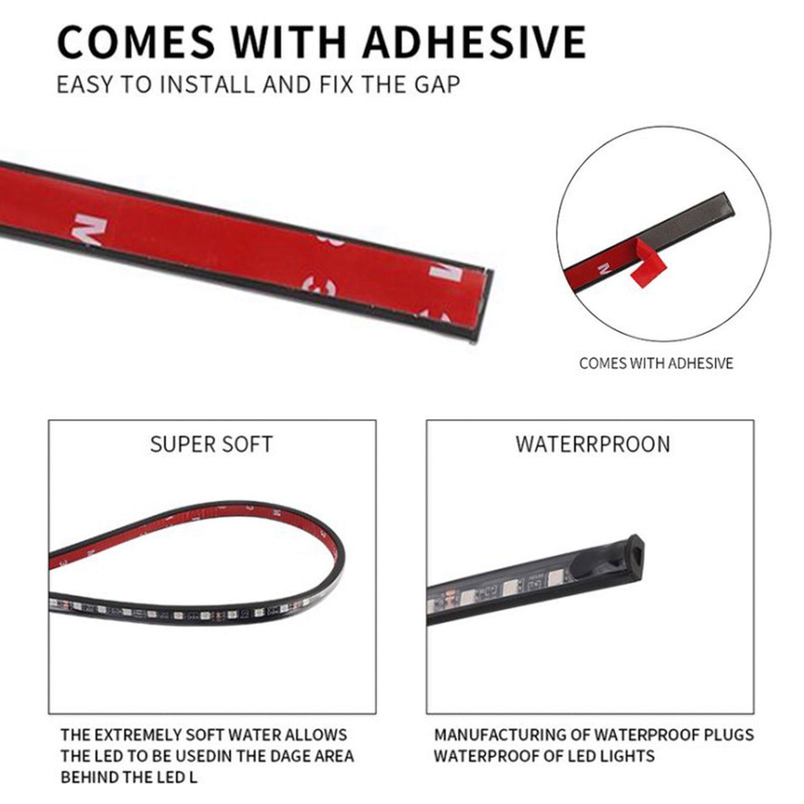 4Pcs LED Chassis Light Modified With Fantasy Ambient Light APP+Remote Control 60cm*2+90cm*2